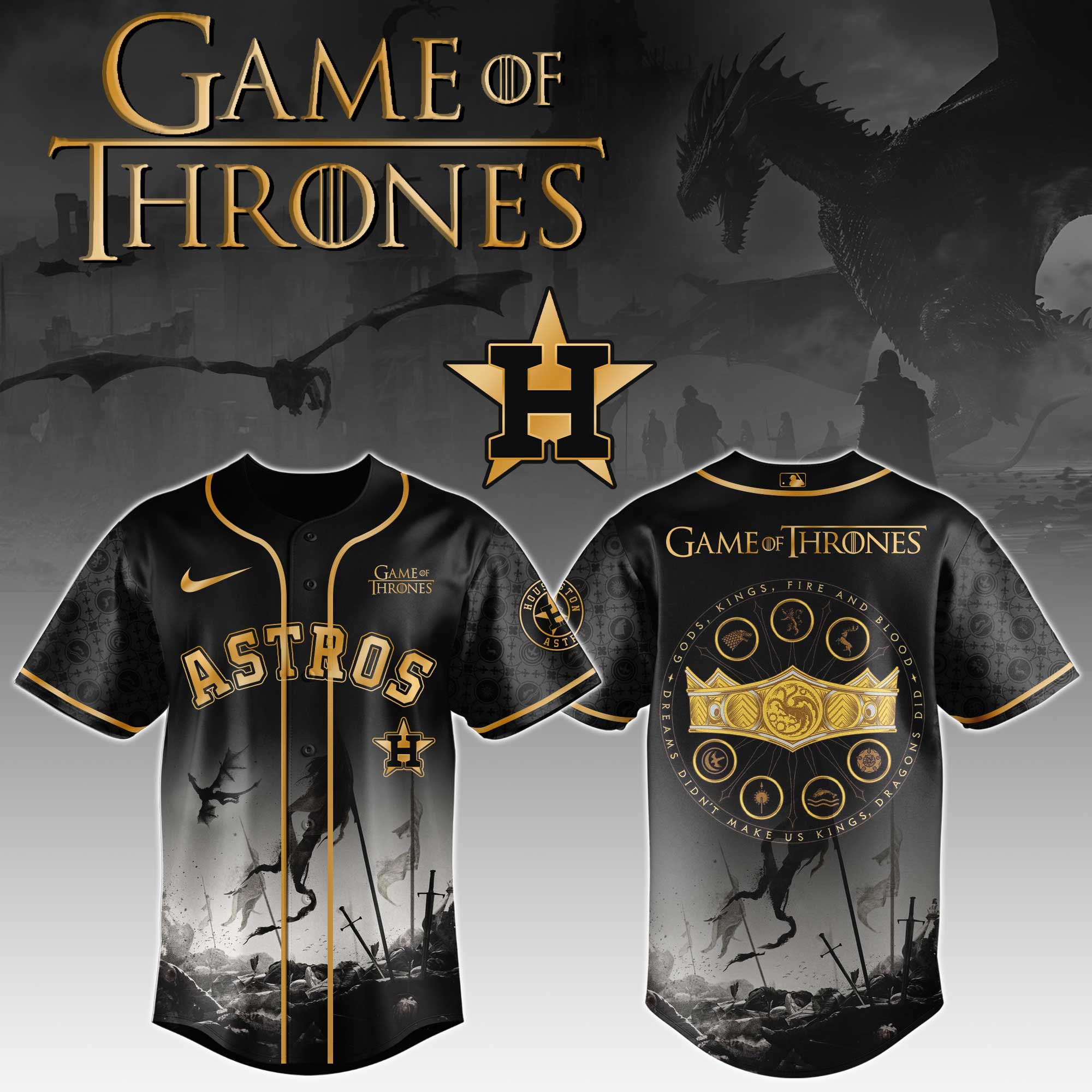 All Team Mlb X Game Of Thrones Night Game Exclusive Design Jersey