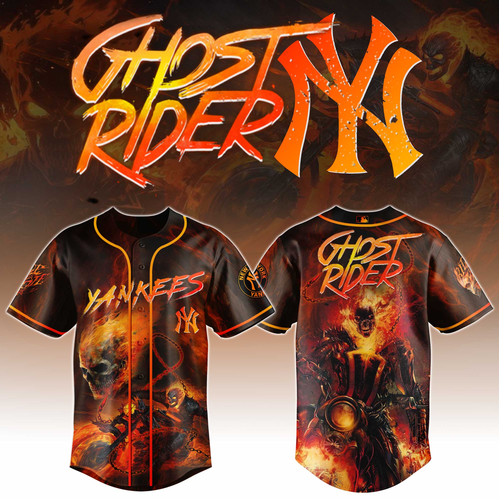 All Team Mlb X Ghost Rider Baseball Jersey