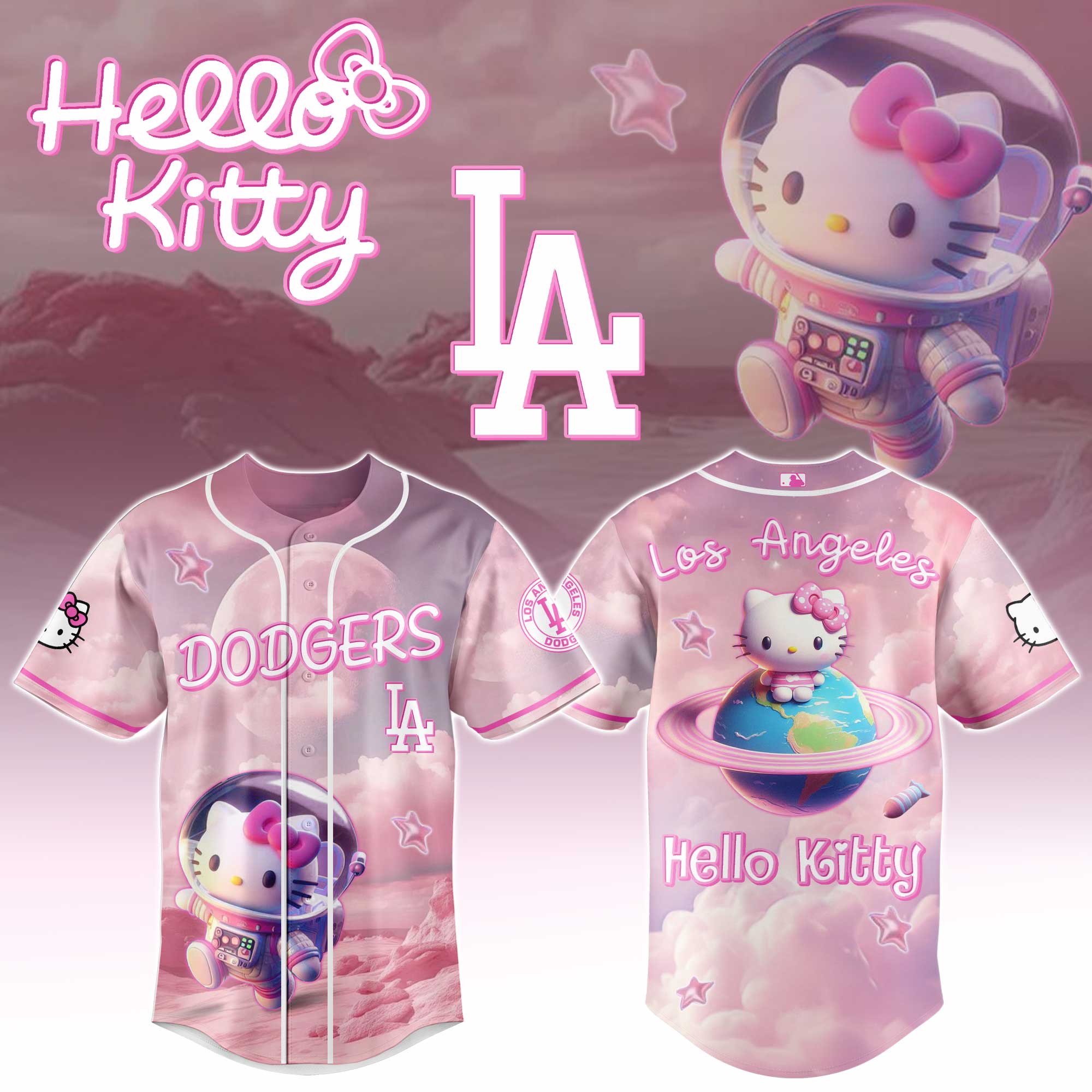 Alternative view of All Team Mlb X Hello Kitty Astronaut Baseball Jersey