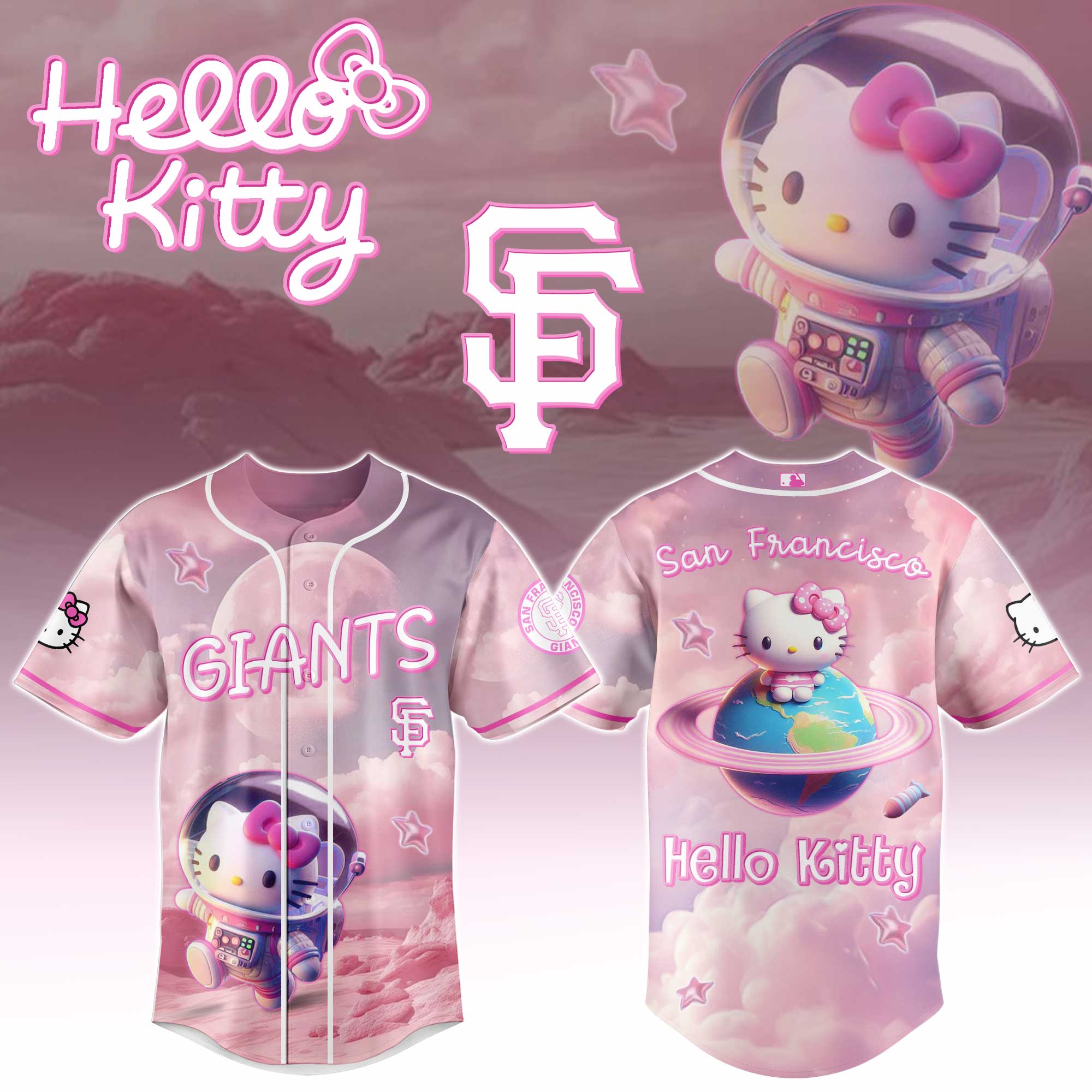 All Team Mlb X Hello Kitty Astronaut Baseball Jersey