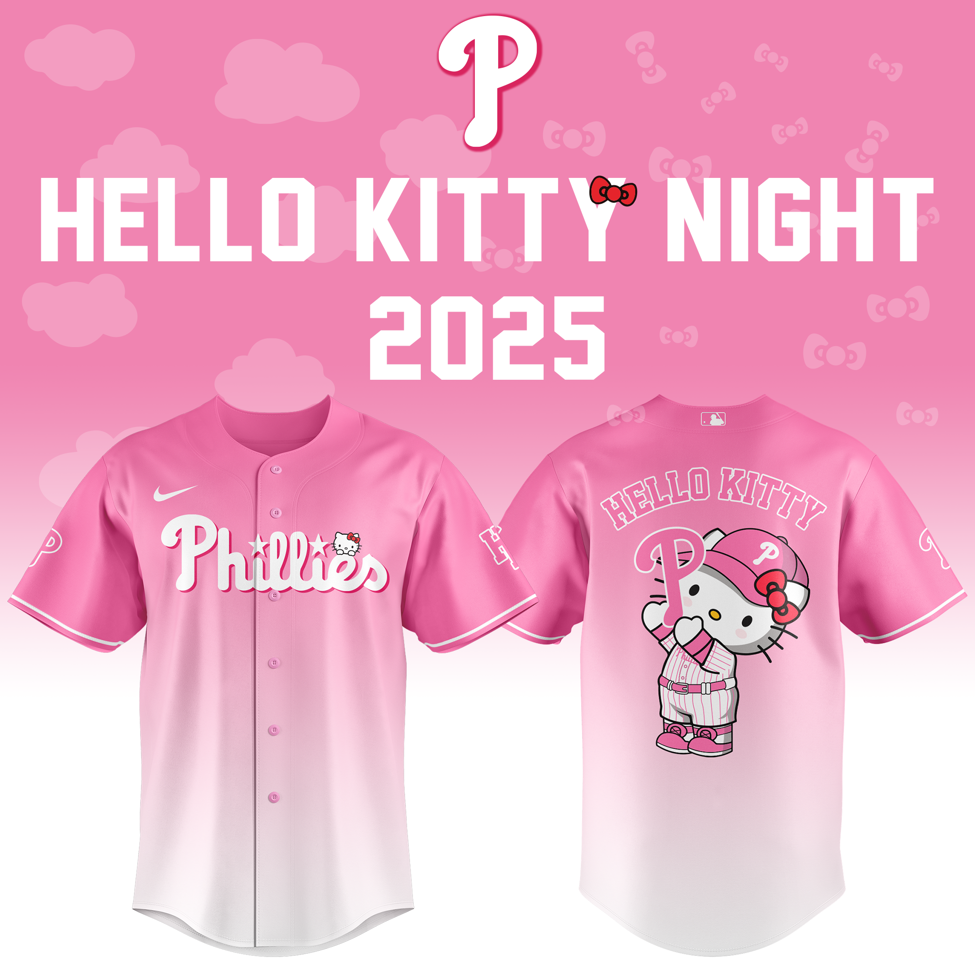 All Team Mlb X Hello Kitty Pinky Night Baseball Jersey