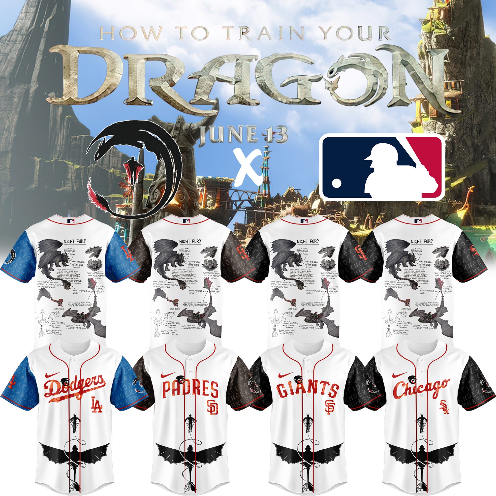 All Team Mlb X How To Train Your Dragon Baseball Jersey