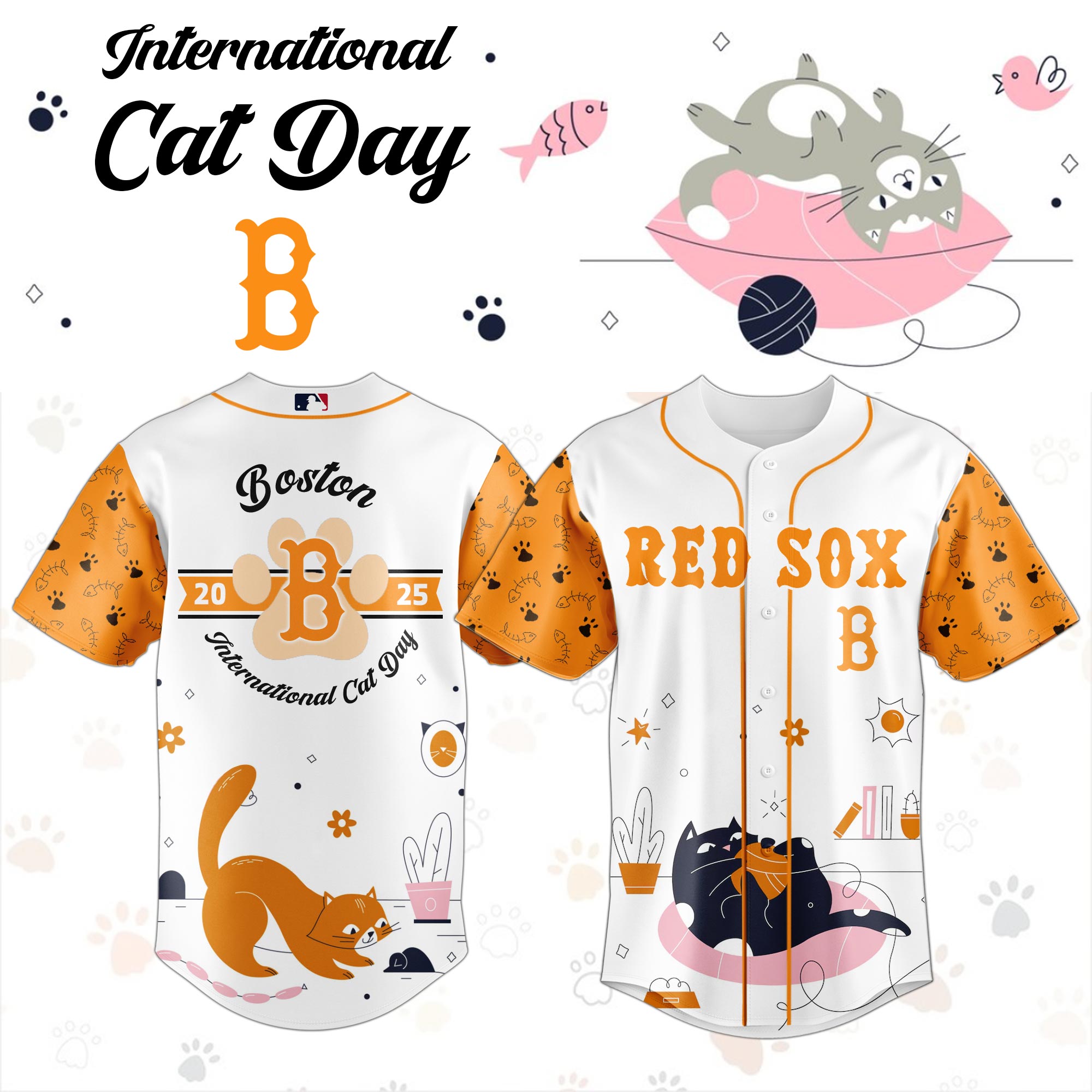 All Team Mlb X International Cat Day Baseball Jersey
