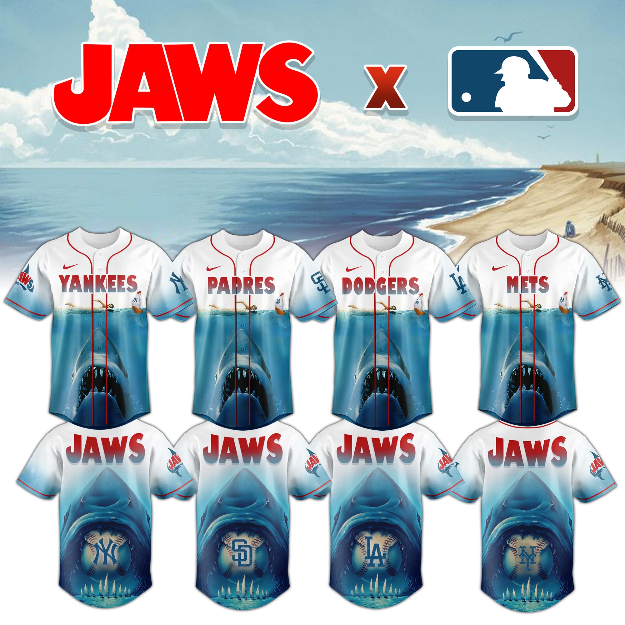 All Team Mlb X Jaws Alpha Predator Basebal Jersey