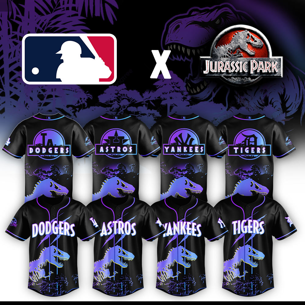 All Team Mlb X Jurassic World Prehistoric Night Baseball Jersey