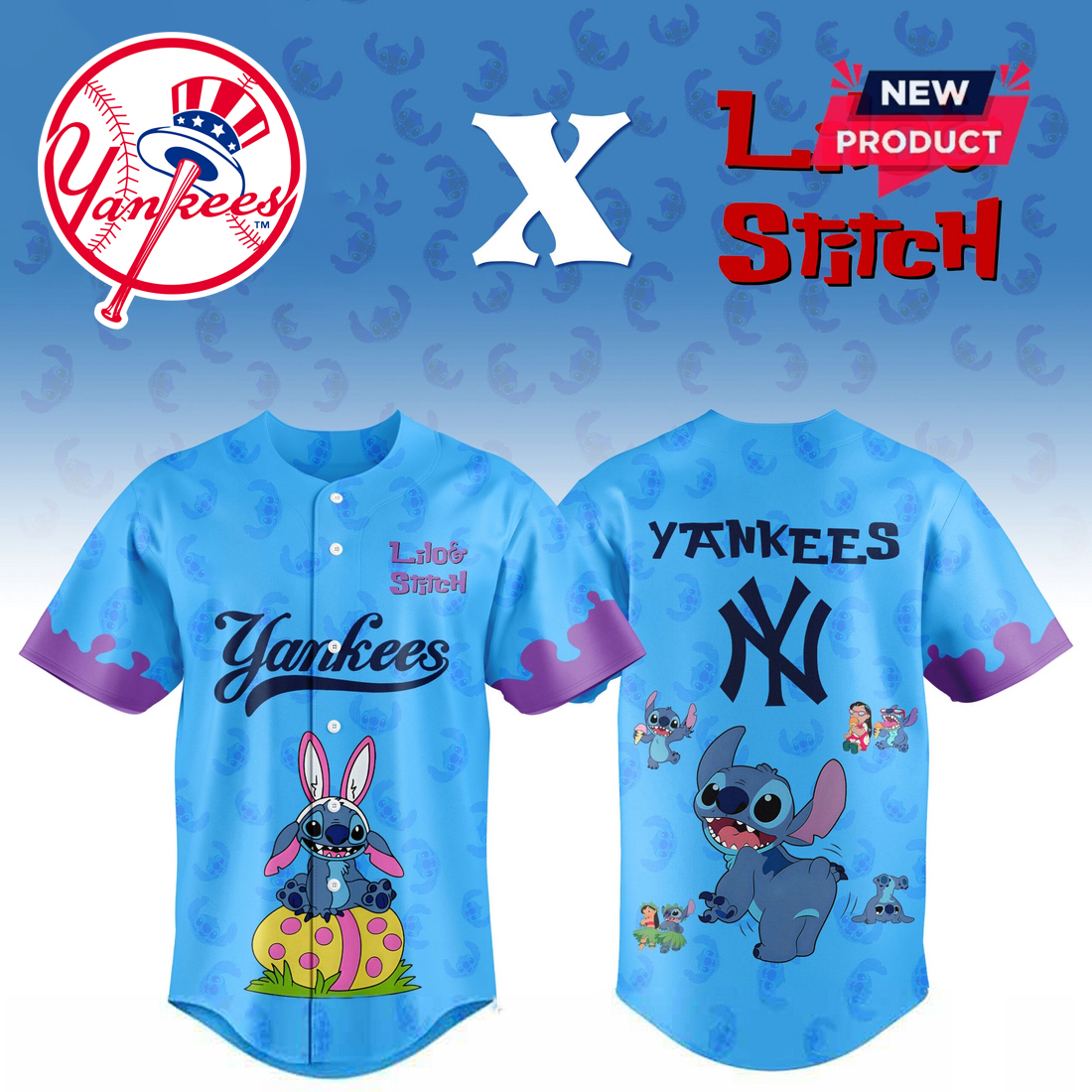 Alternative view of All Team Mlb X Lilo And Stitch Baseball Jersey