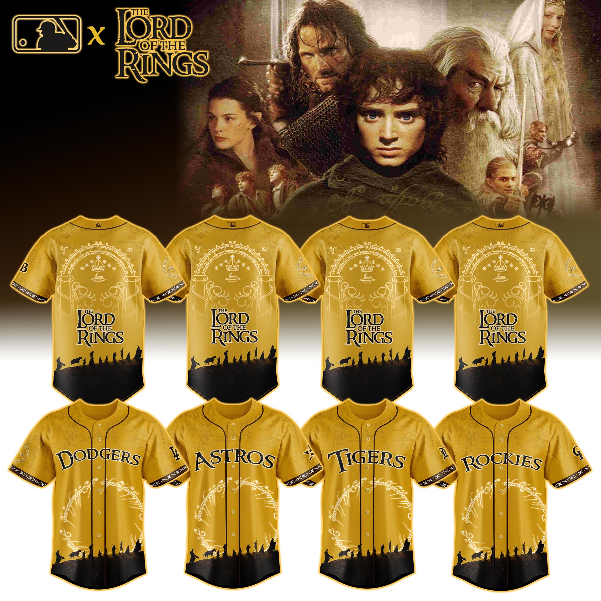 All Team Mlb X Lord Of The Rings Journey Baseball Jersey