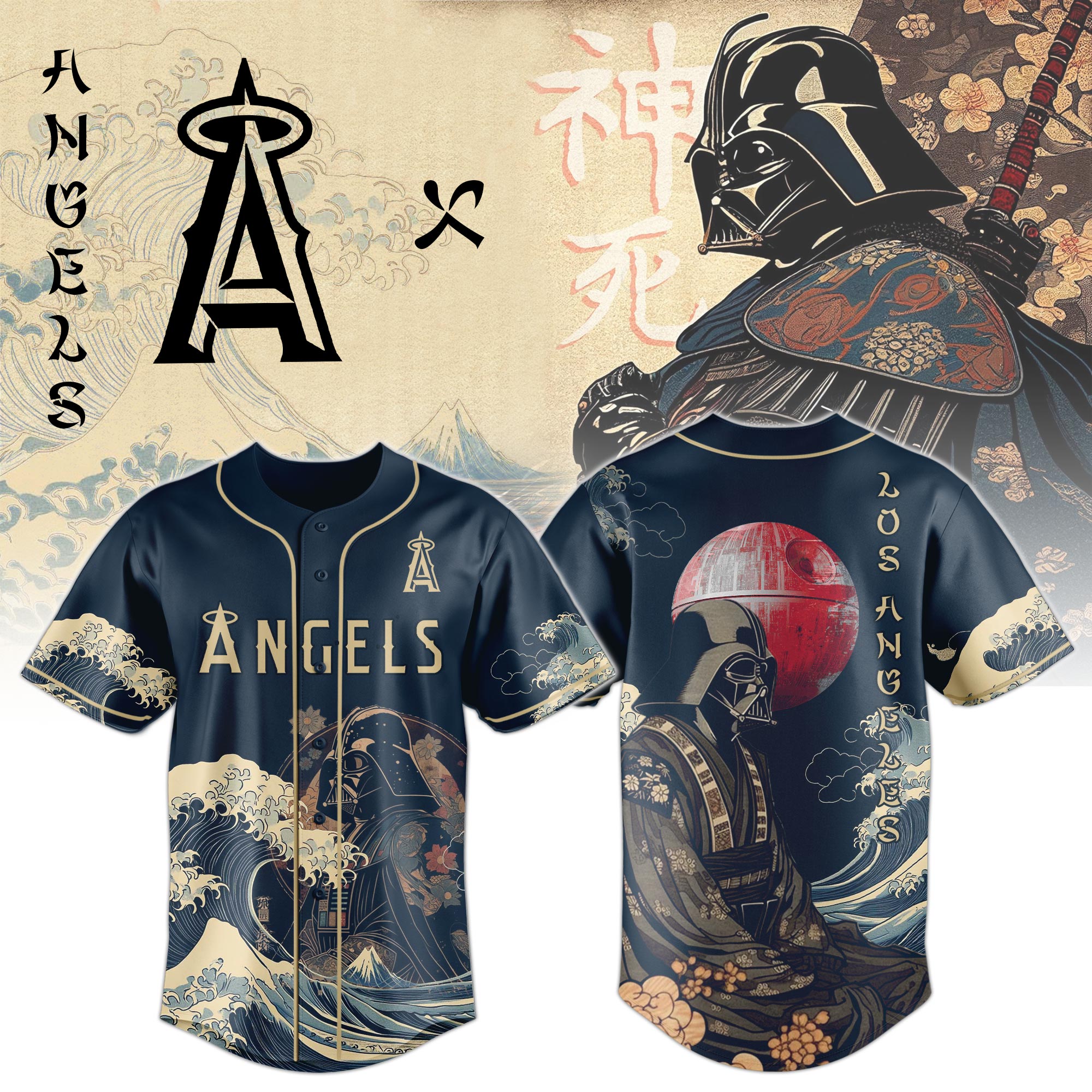 Alternative view of All Team Mlb X Lord Vader Star Wars Japan Edition Baseball Jersey