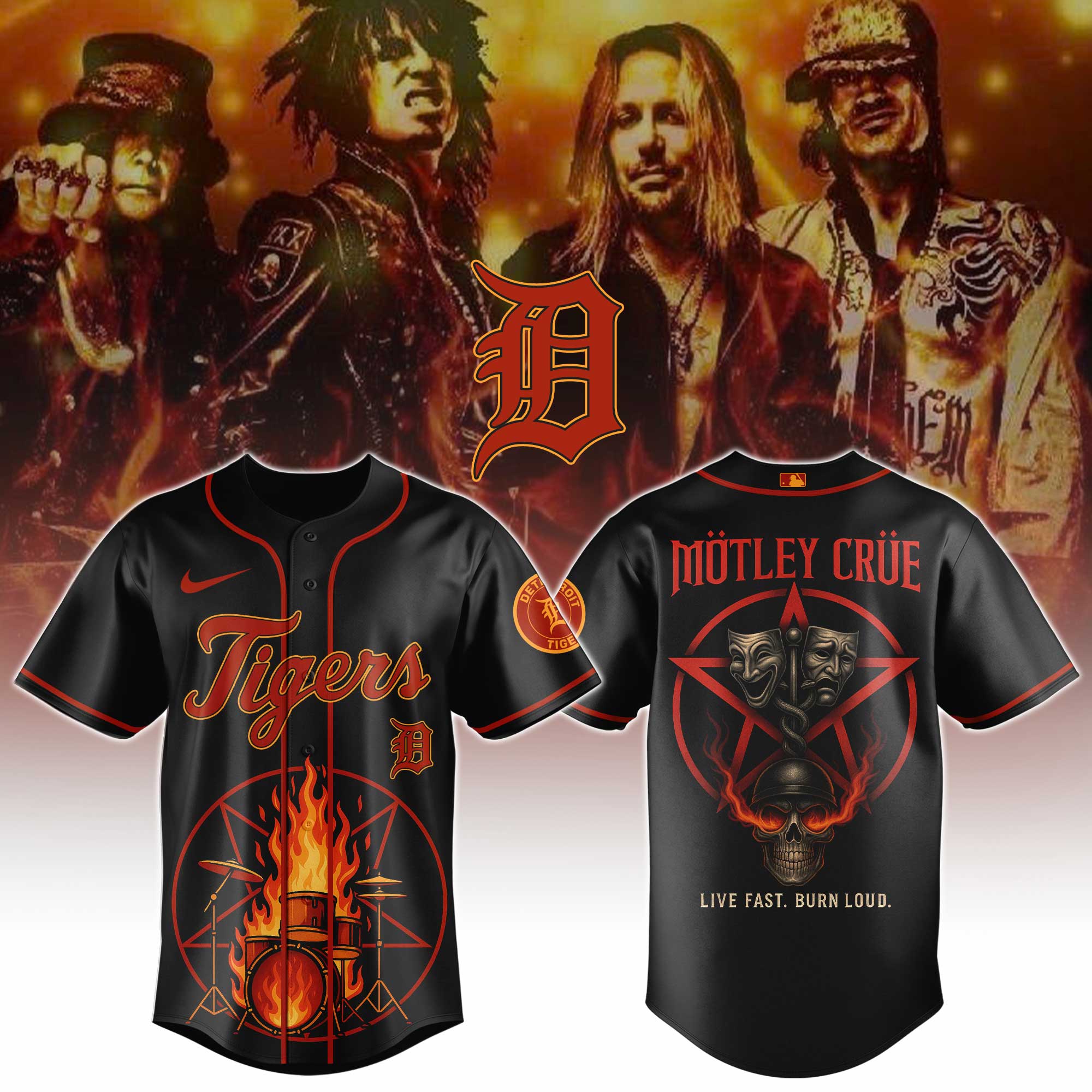 All Team Mlb X Motley Crue Collection 1 Baseball Jersey