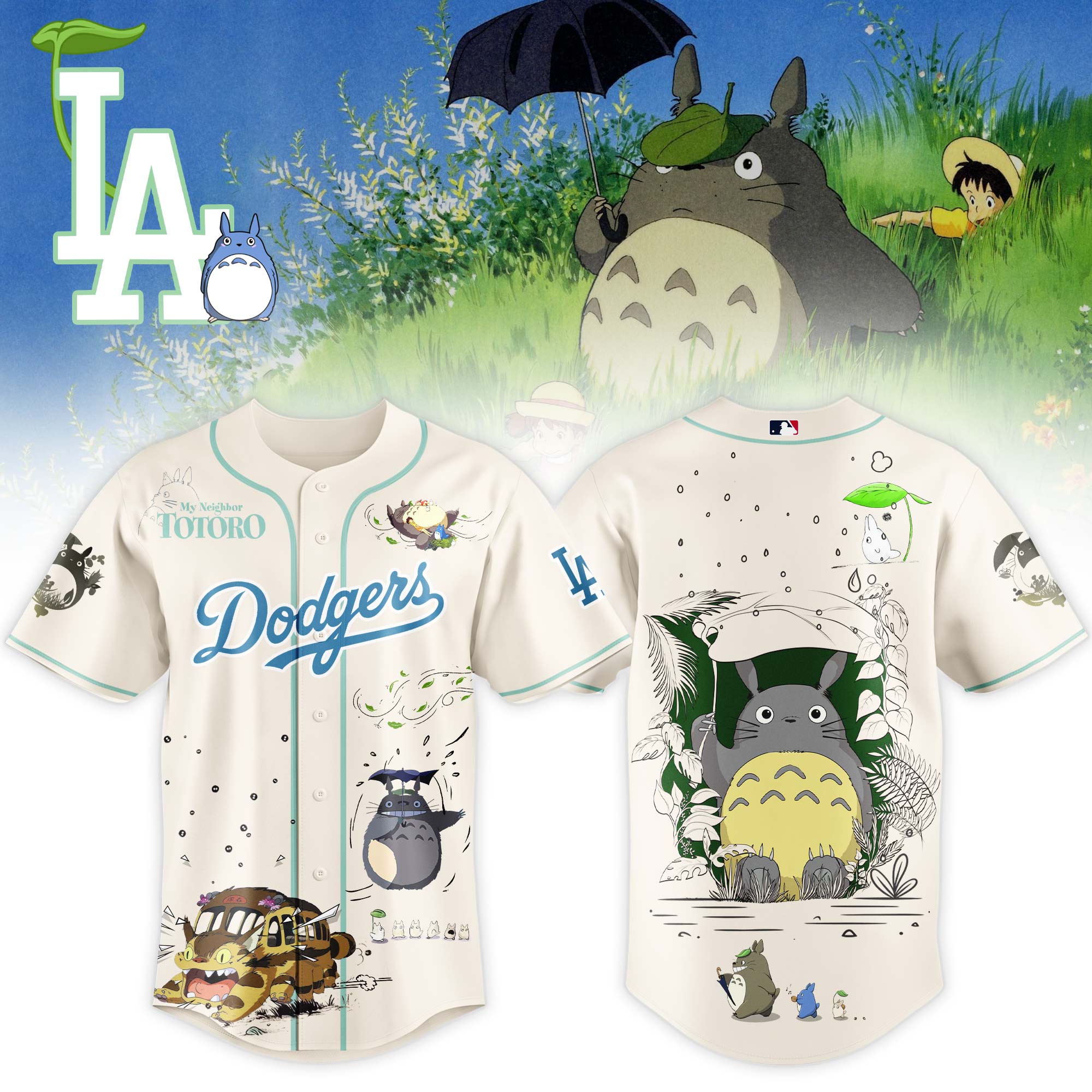 Alternative view of All Team Mlb X My Neighbor Totoro Baseball Jersey