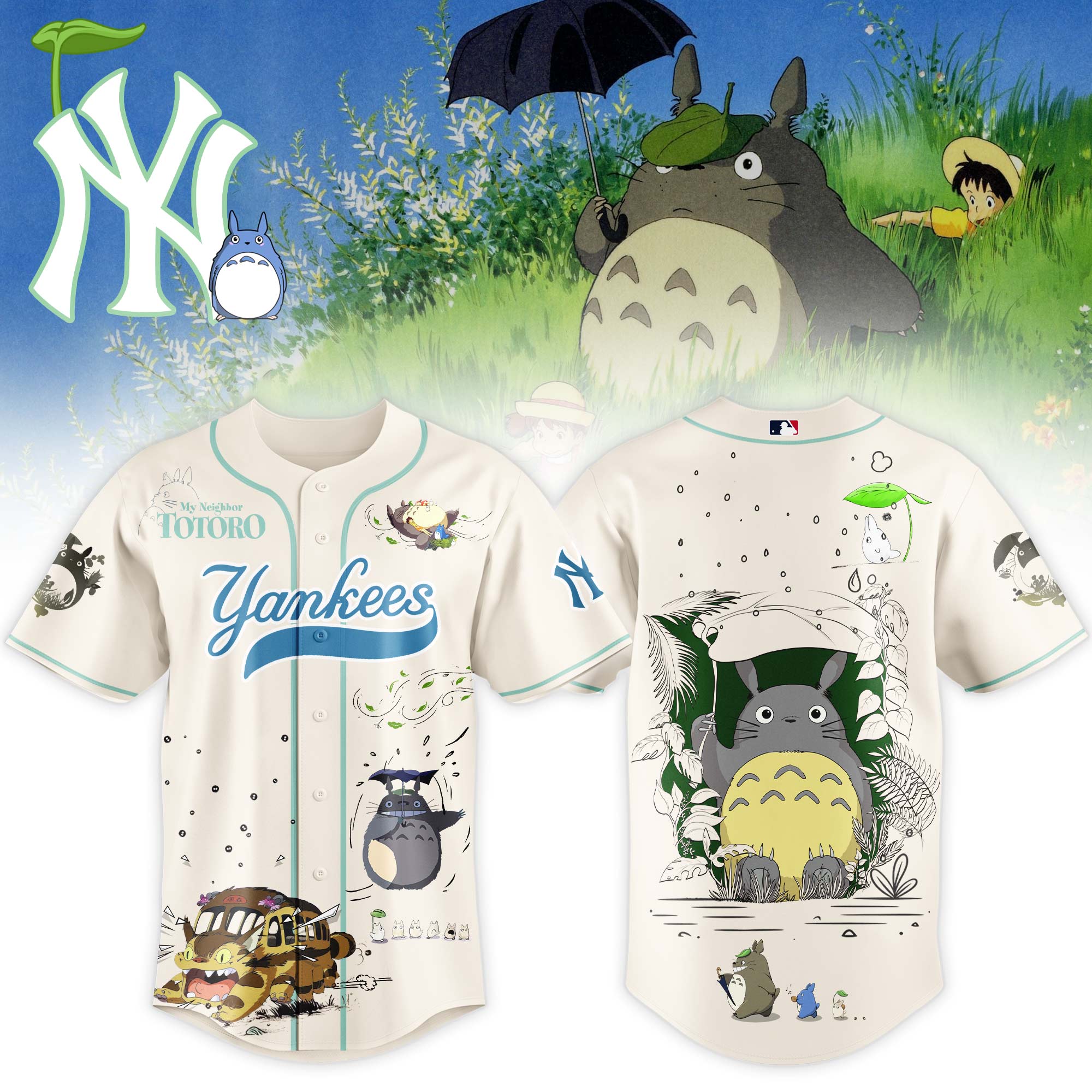 All Team Mlb X My Neighbor Totoro Baseball Jersey