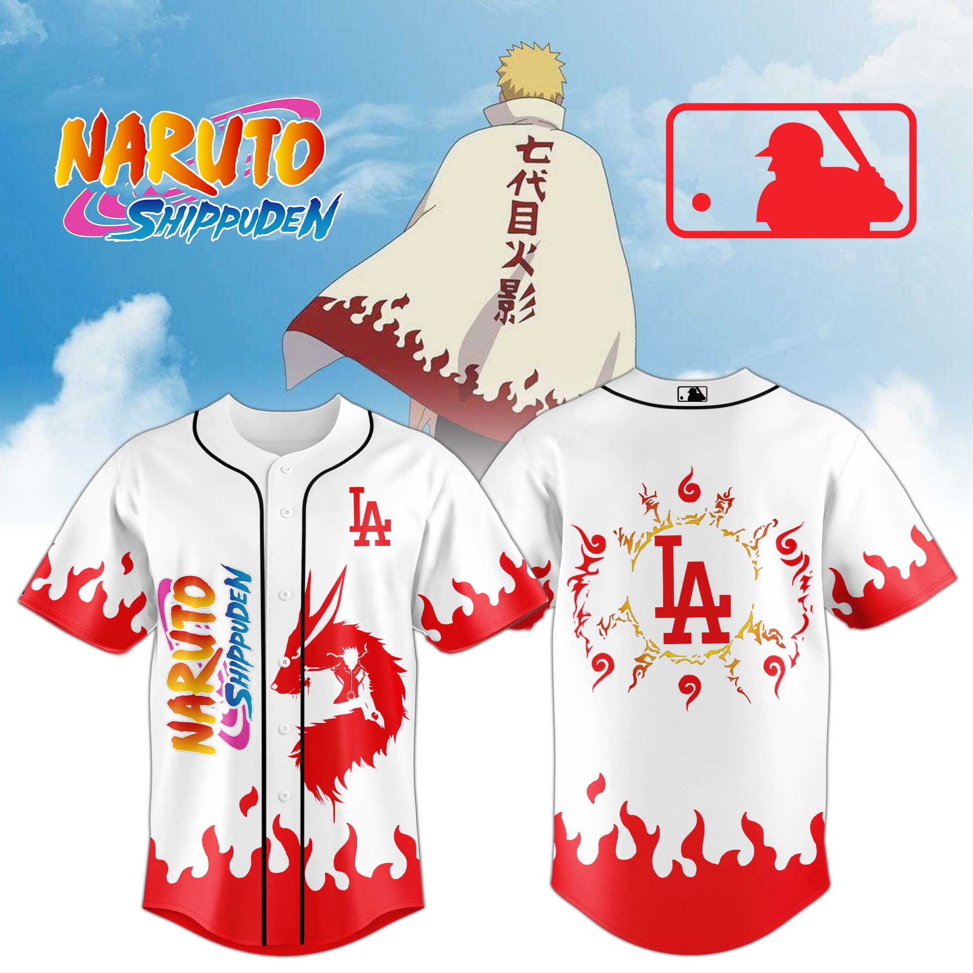All Team Mlb X Naruto Kyuubi Baseball Jersey