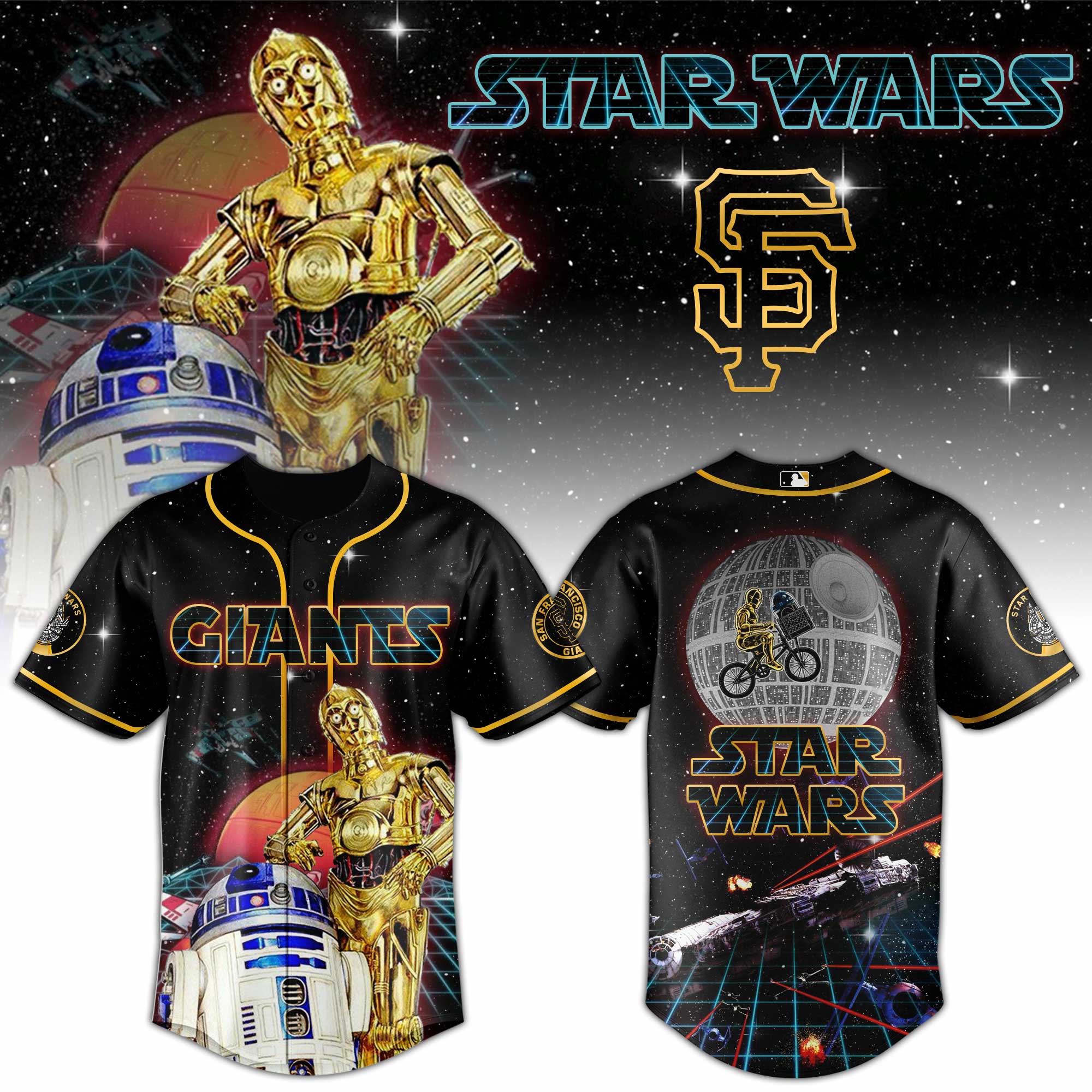 Alternative view of All Team Mlb X Star Wars The Droids Baseball Jersey