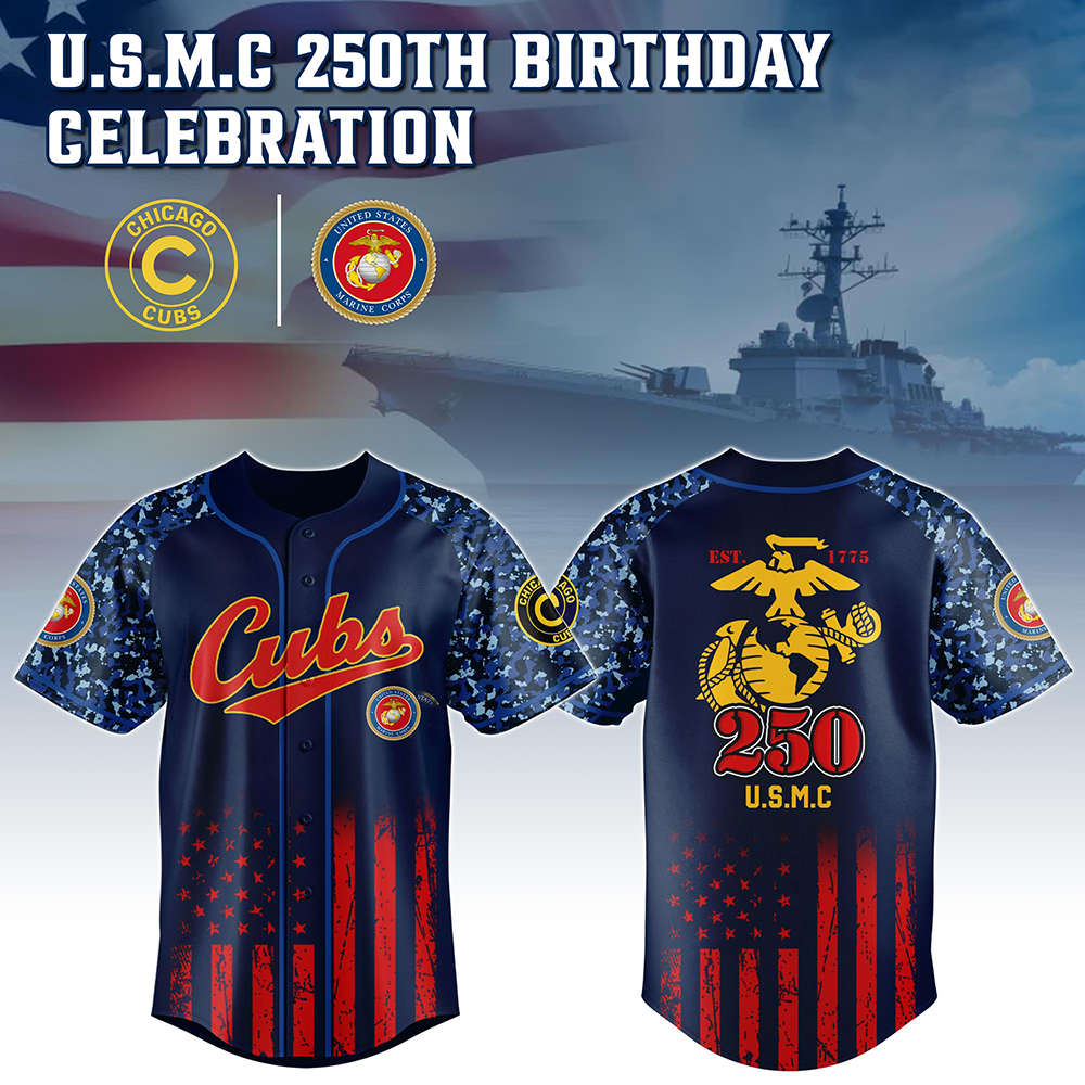 Alternative view of All Team Mlb X Usa Usmc 250 Years Tribute Red Baseball Jersey
