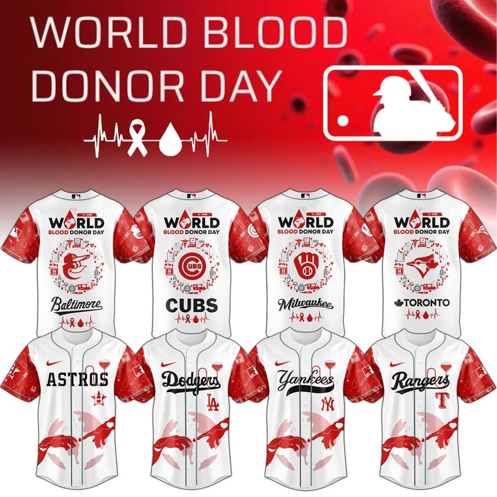 All Team Mlb X World Blood Donor Day Special Edition Jersey