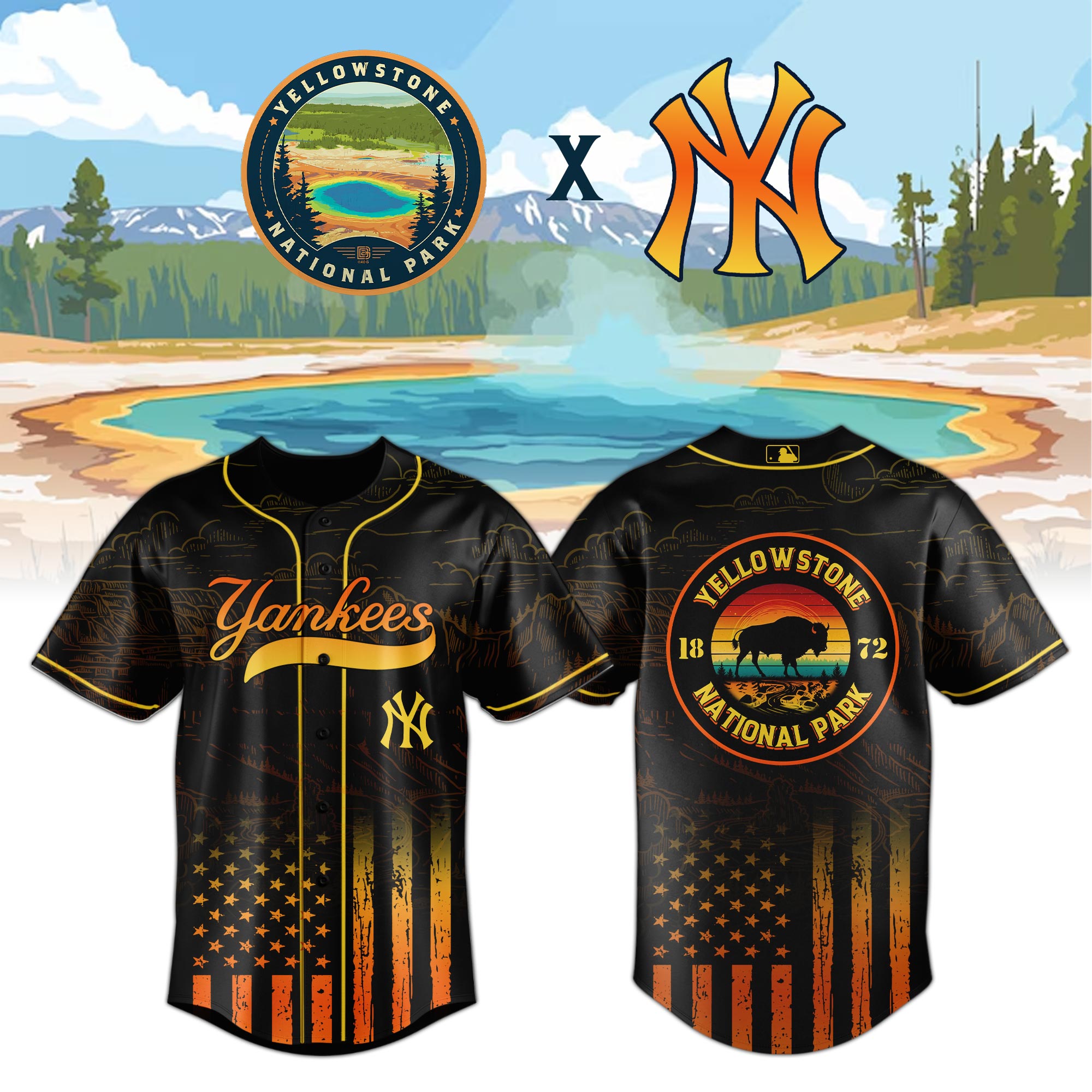 Alternative view of All Team Mlb X Yellowstone National Park Jersey Editions Limited