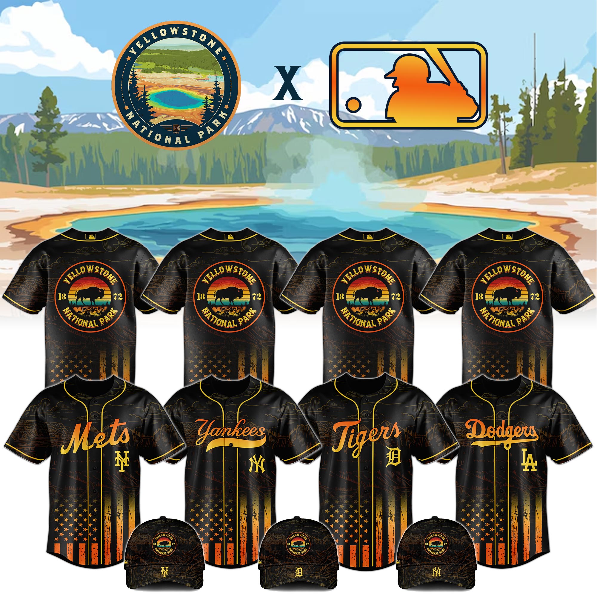 All Team Mlb X Yellowstone National Park Jersey Editions Limited
