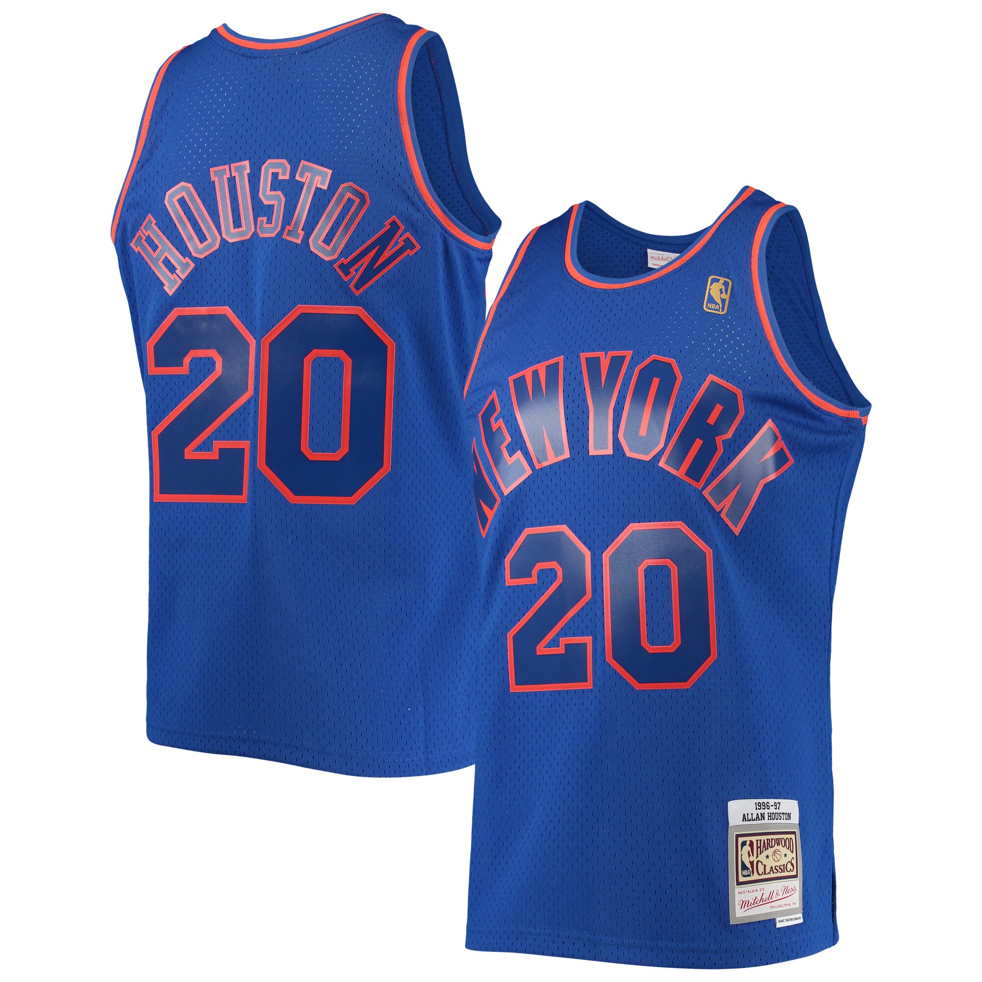 Allan Houston New York Knicks Mitchell & Ness 1996/97 Throwback Dark Swingman Basketball Jersey - Blue