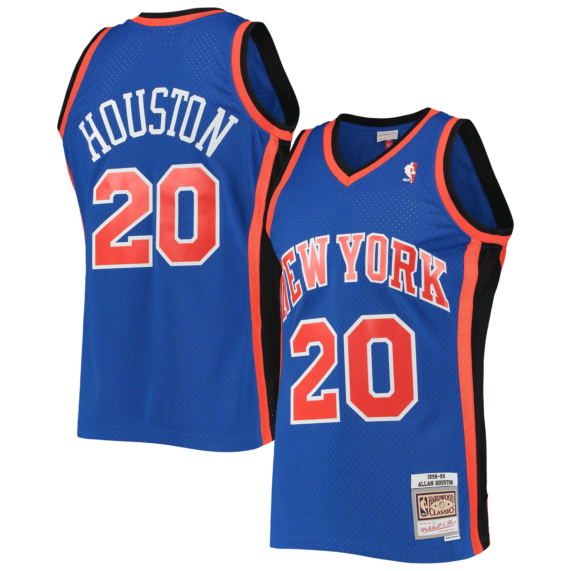 Allan Houston New York Knicks Mitchell & Ness 1998-99 Hardwood Classics Swingman Basketball Jersey - Blue Basketball Jersey - JS773 