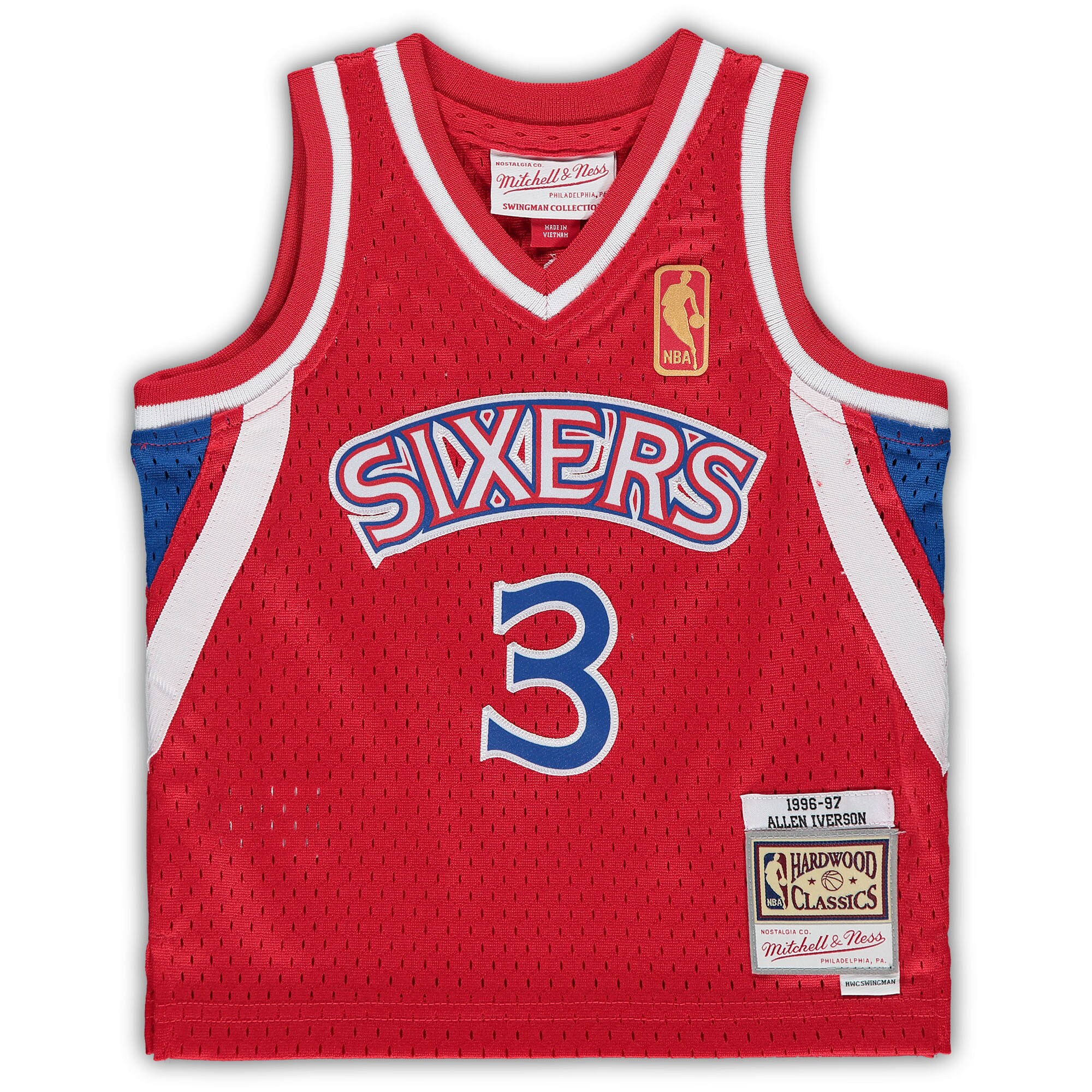 Alternative view of Allen Iverson Philadelphia 76ers Mitchell & Ness Infant 1996/97 Hardwood Classics Retired Player Basketball Jersey - Red