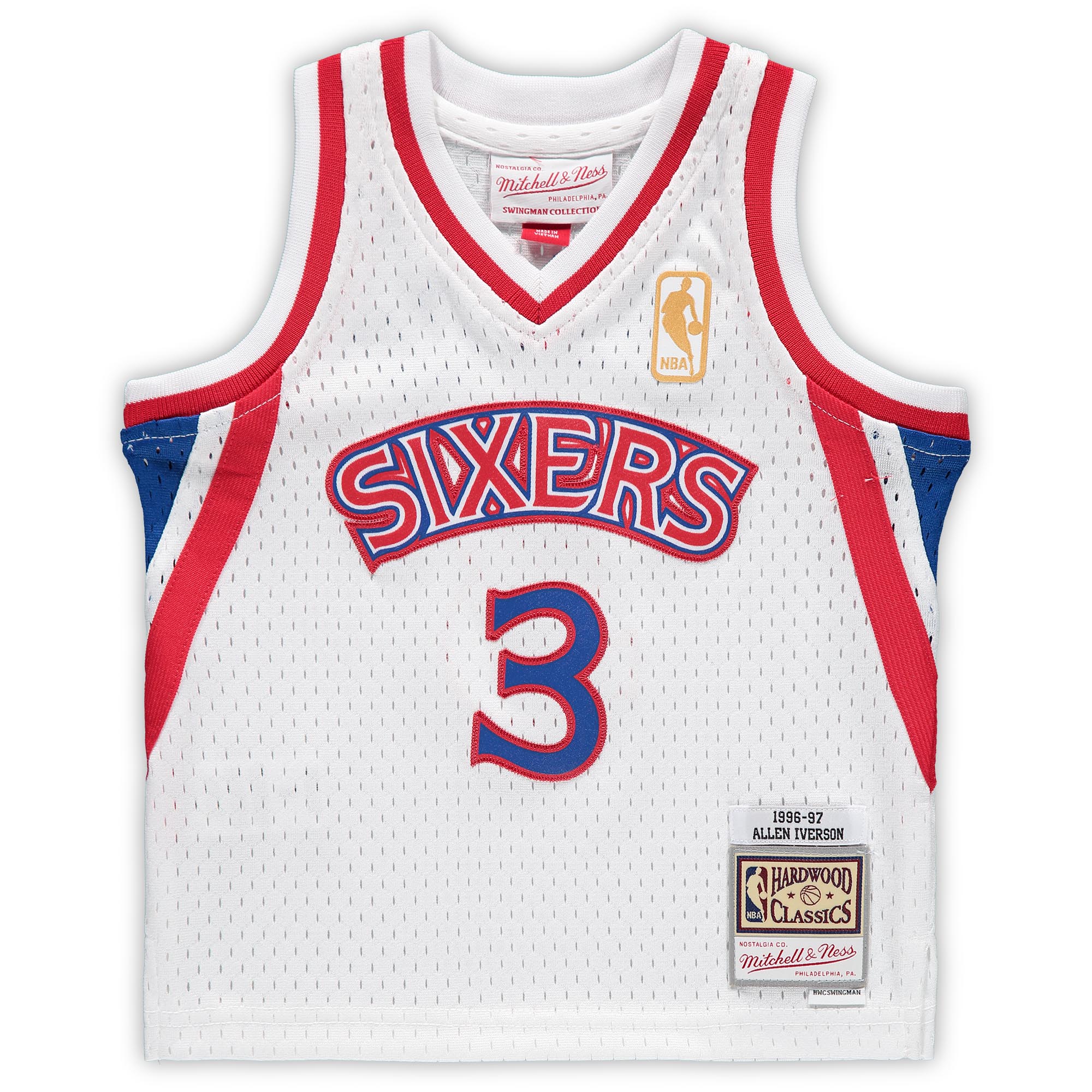 Alternative view of Allen Iverson Philadelphia 76ers Mitchell & Ness Infant 1996/97 Hardwood Classics Retired Player Basketball Jersey - White