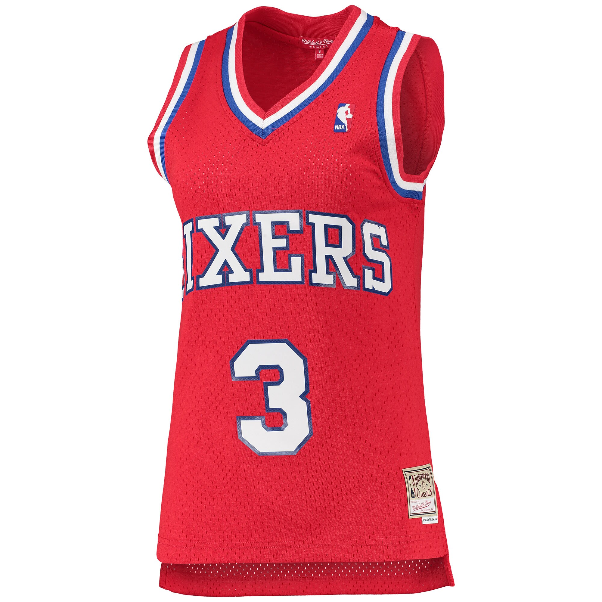 Alternative view of Allen Iverson Philadelphia 76ers Mitchell & Ness Women's 2002/03 Hardwood Classics Swingman Basketball Jersey - Red
