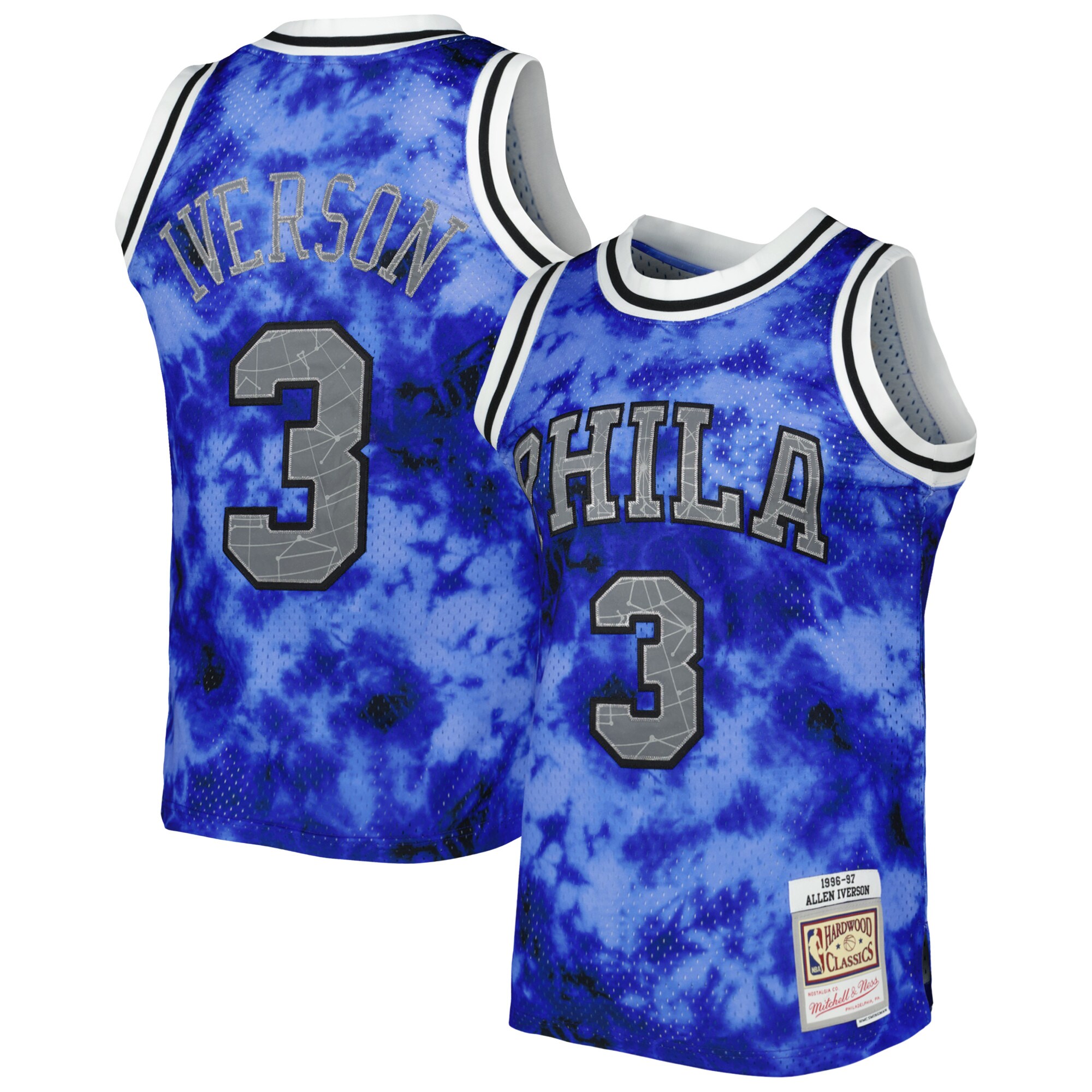 Allen Iverson Philadelphia 76ers Mitchell & Ness 1996/97 Galaxy Swingman Basketball Jersey - Royal