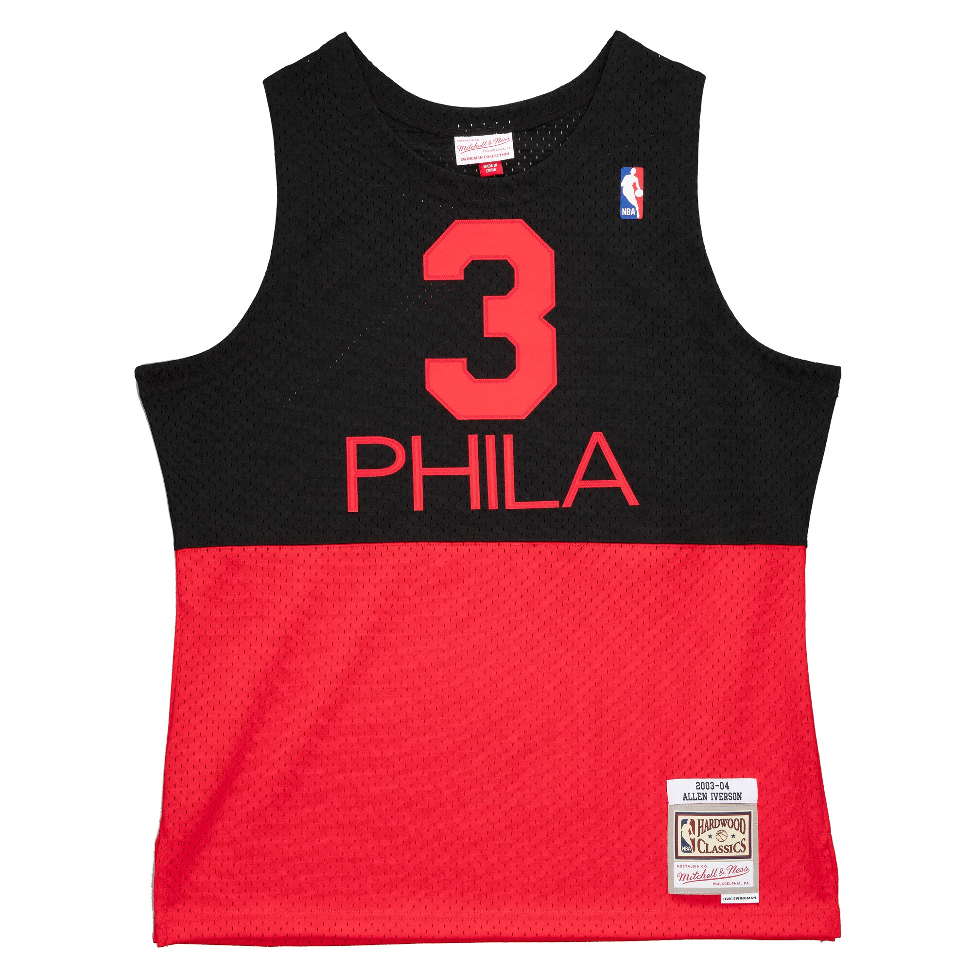 Alternative view of Allen Iverson Philadelphia 76ers Mitchell & Ness 2003/04 Hardwood Classics Reload 2.0 Swingman Basketball Jersey - Black