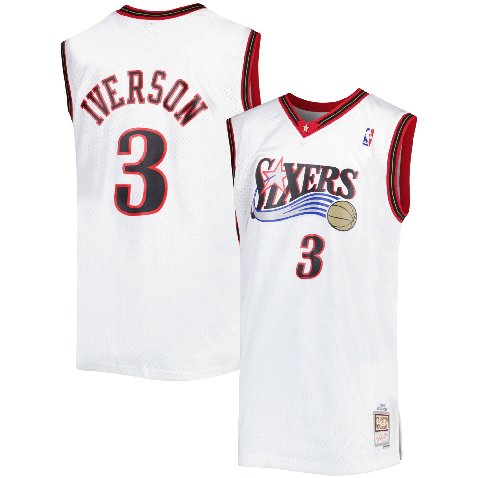 Allen Iverson Philadelphia 76ers Mitchell & Ness Big & Tall Hardwood Classics 1996/97 Swingman Basketball Jersey - White