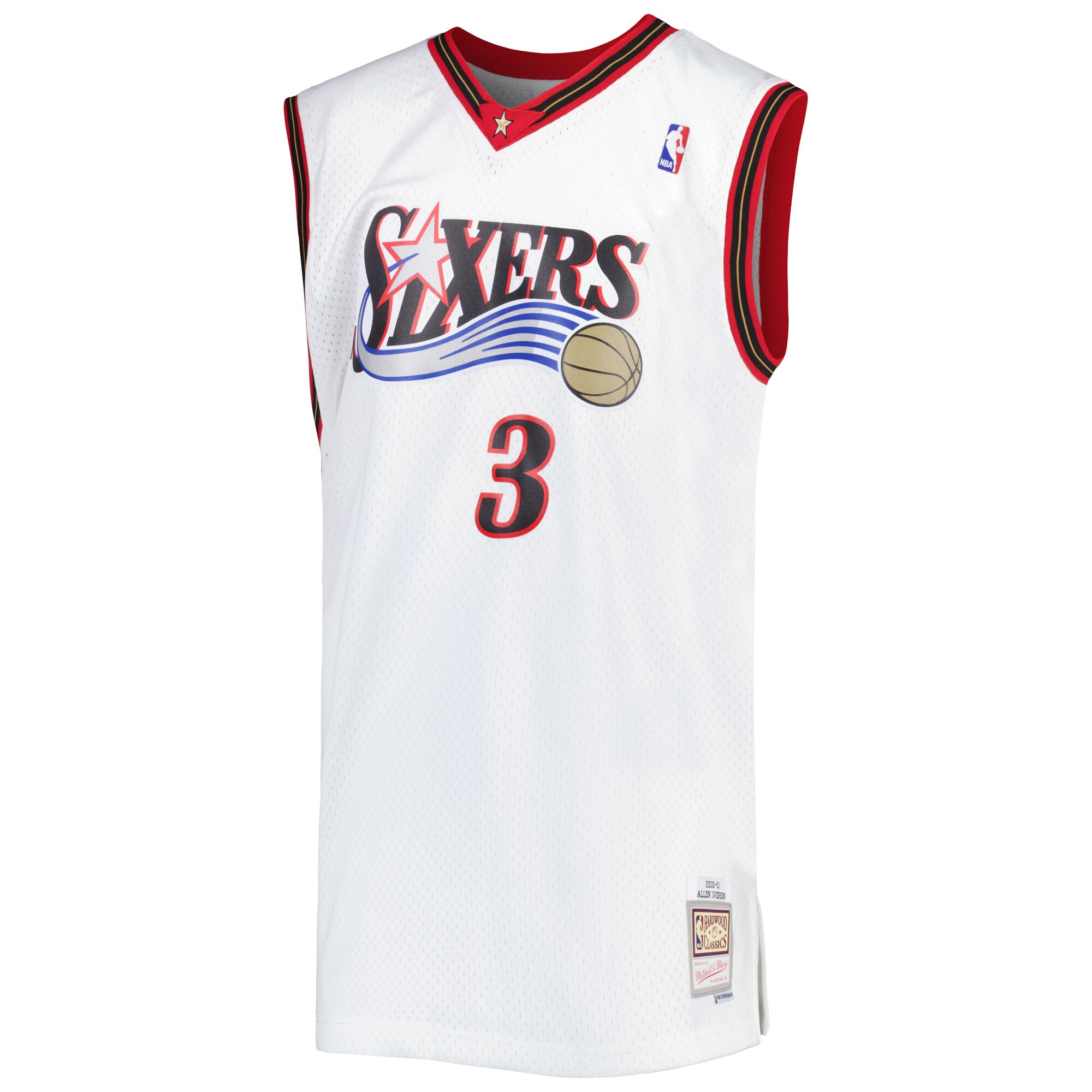 Alternative view of Allen Iverson Philadelphia 76ers Mitchell & Ness Big & Tall Hardwood Classics 1996/97 Swingman Basketball Jersey - White