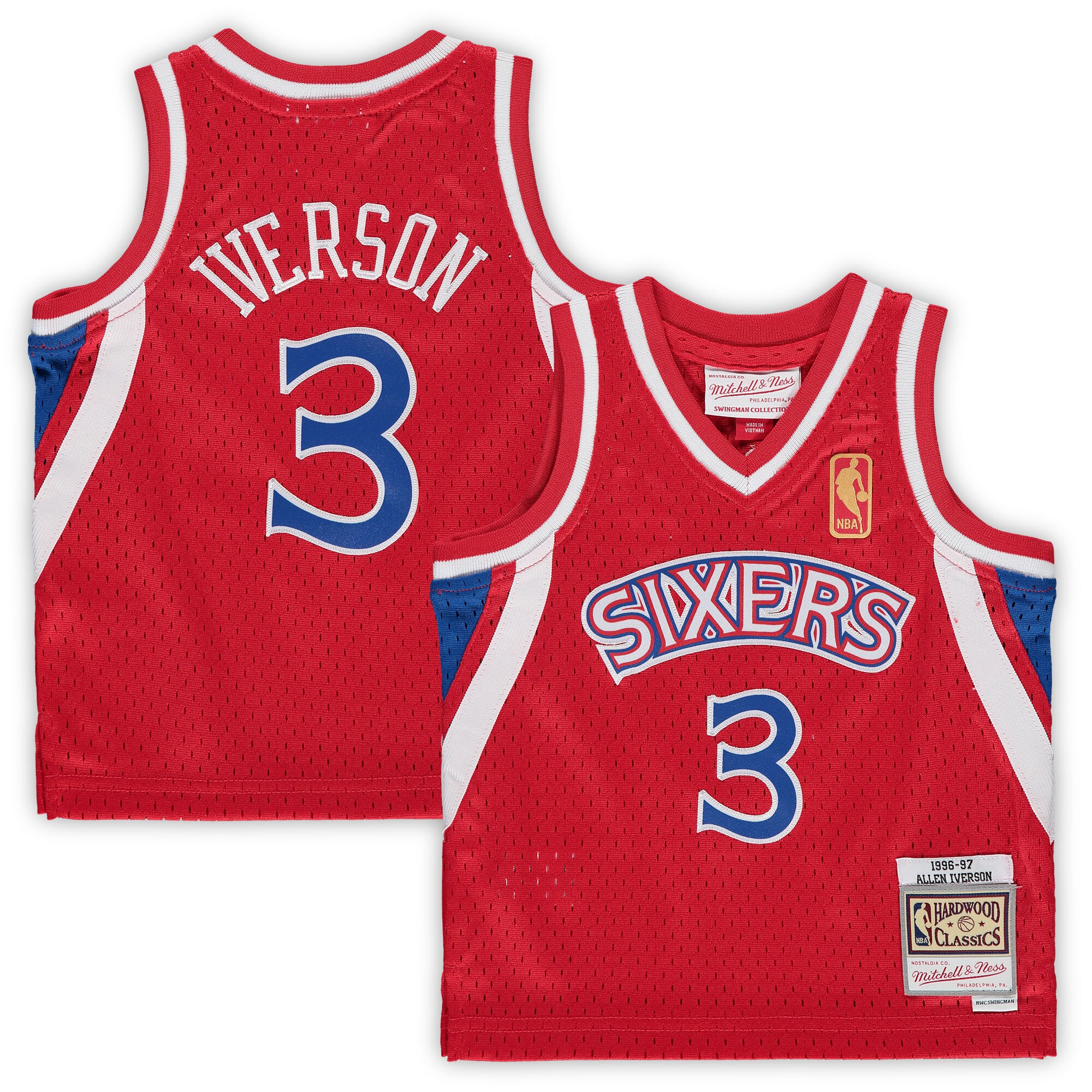 Allen Iverson Philadelphia 76ers Mitchell & Ness Infant 1996/97 Hardwood Classics Retired Player Basketball Jersey - Red