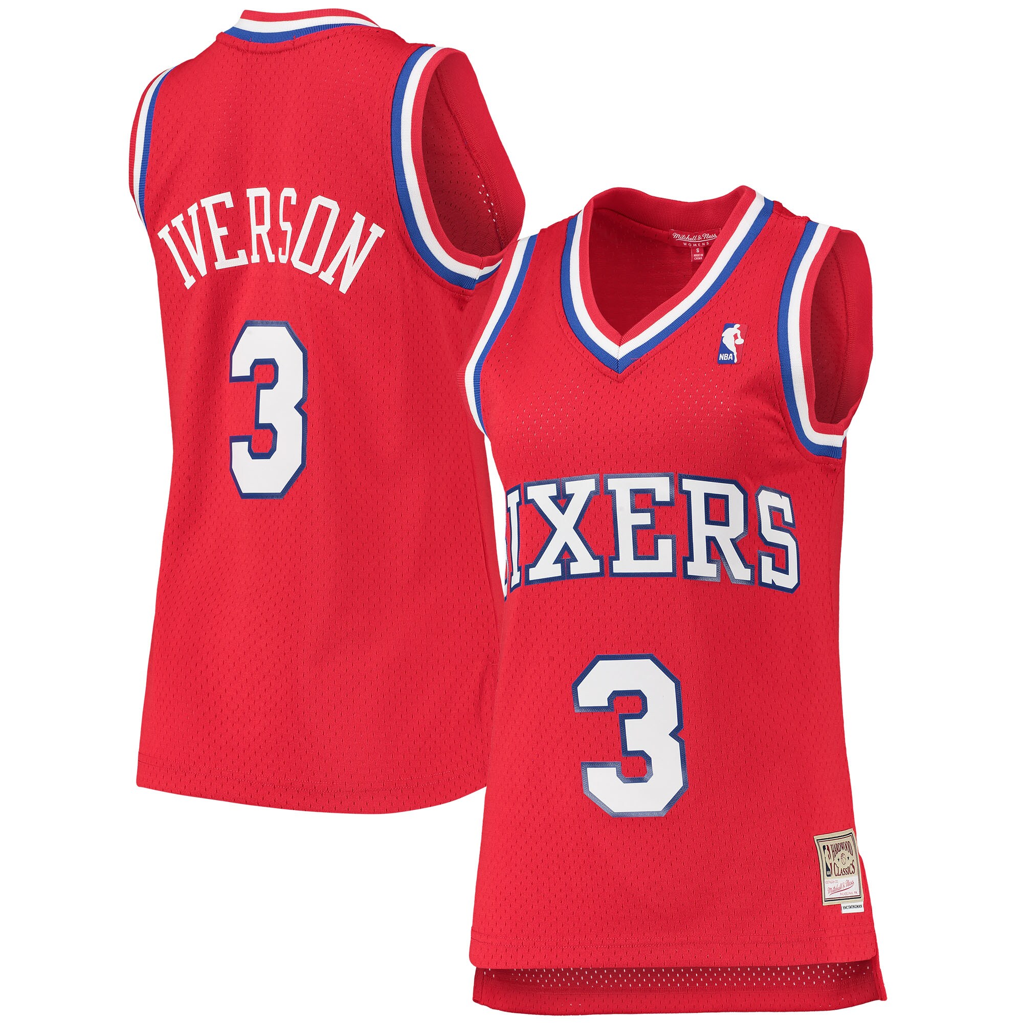 Allen Iverson Philadelphia 76ers Mitchell & Ness Women's 2002/03 Hardwood Classics Swingman Basketball Jersey - Red