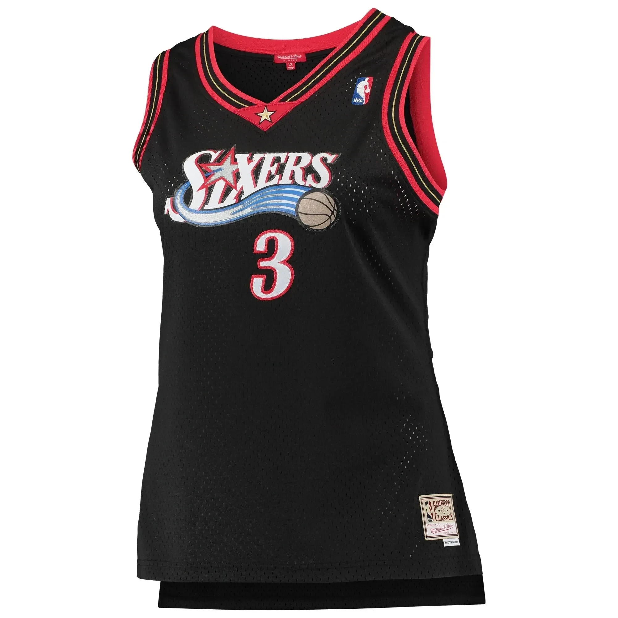 Alternative view of Allen Iverson Philadelphia 76ers Mitchell & Ness Women's Plus Size Swingman Basketball Jersey - Black - JS385 