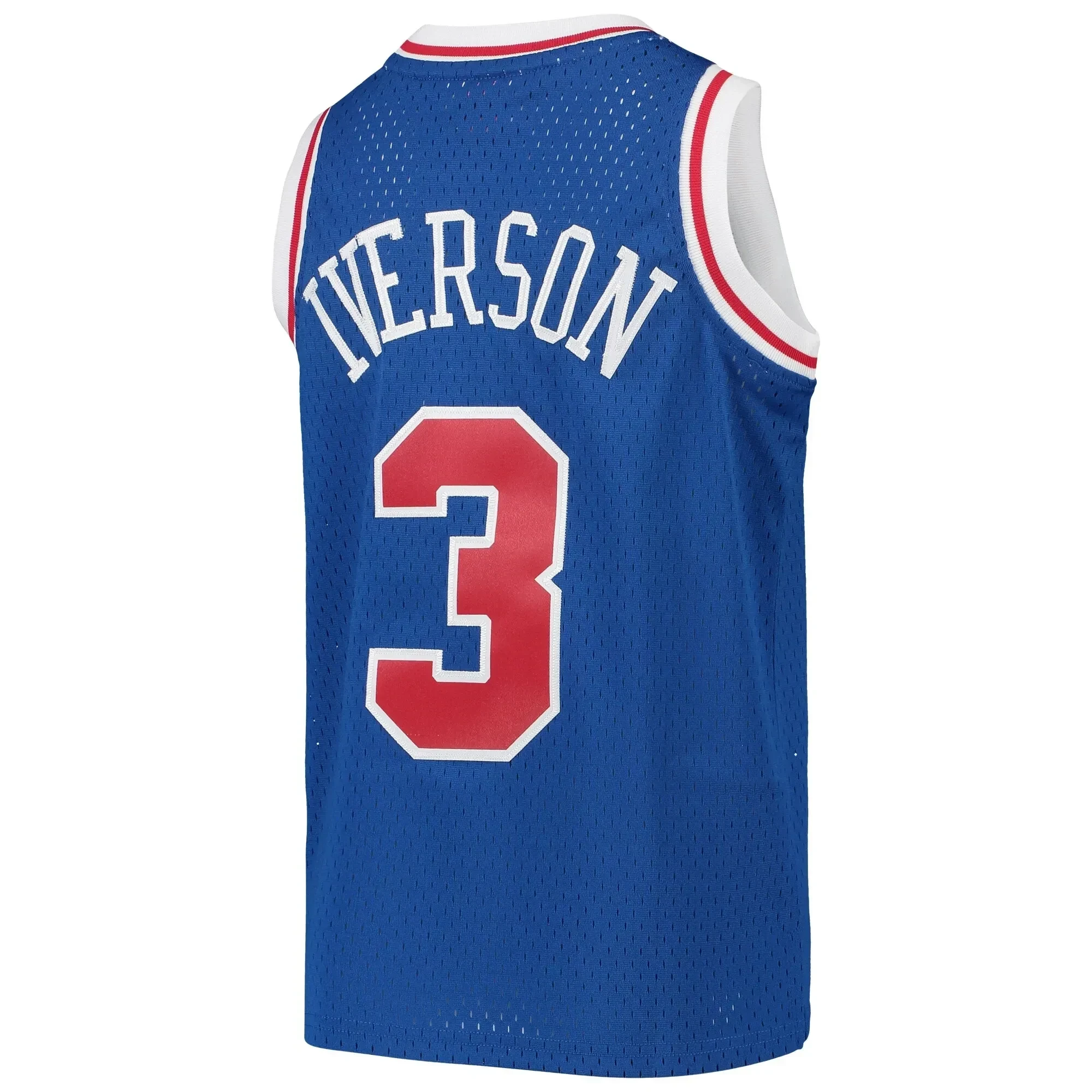 Alternative view of Allen Iverson Philadelphia 76ers Mitchell & Ness Youth 1996-97 Hardwood Classics Swingman Throwback Basketball Jersey - Royal - JS691 