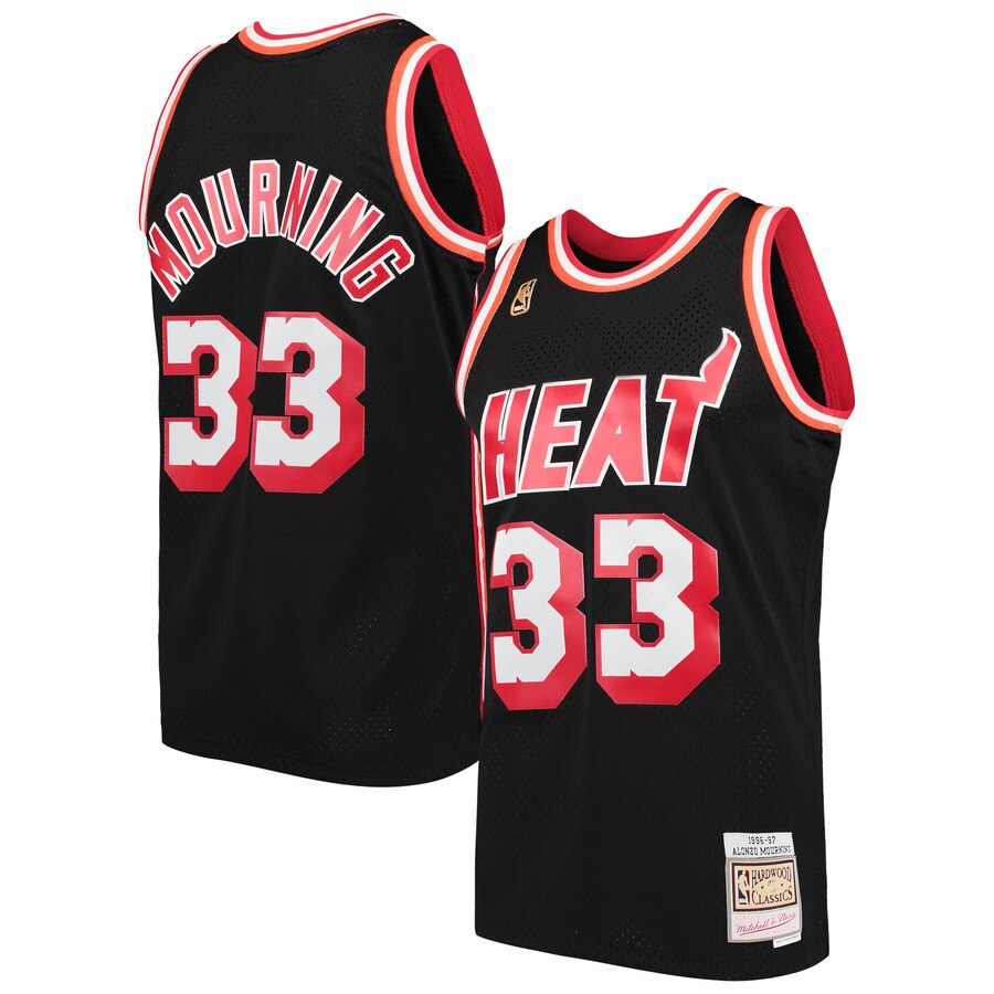Alonzo Mourning Miami Heat Mitchell & Ness 1996-97 Hardwood Classics Swingman Player Basketball Jersey - Black