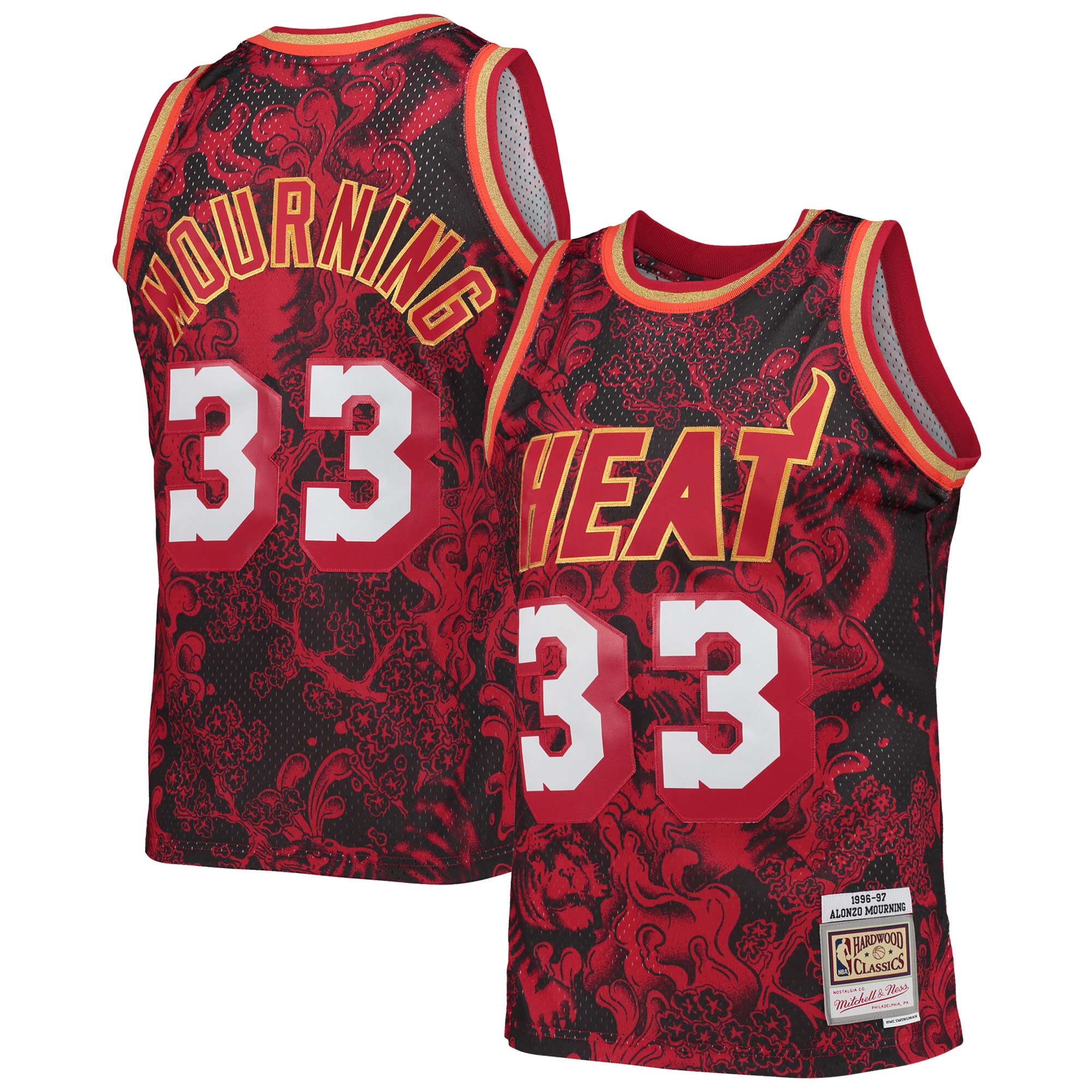 Alonzo Mourning Miami Heat Mitchell & Ness Hardwood Classics 1996/97 Lunar New Year Swingman Basketball Jersey - Red