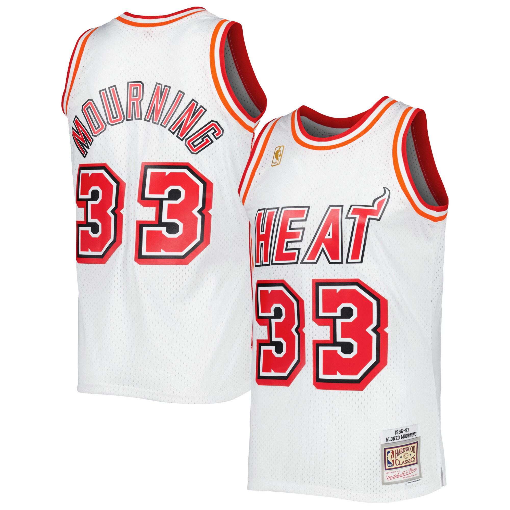 Alonzo Mourning Miami Heat Mitchell & Ness Hardwood Classics Swingman Basketball Jersey - White