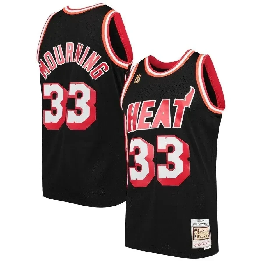 Alonzo Mourning Miami Heat Mitchell & Ness 1996-97 Hardwood Classics Swingman Player Basketball Jersey - Black - JS483 