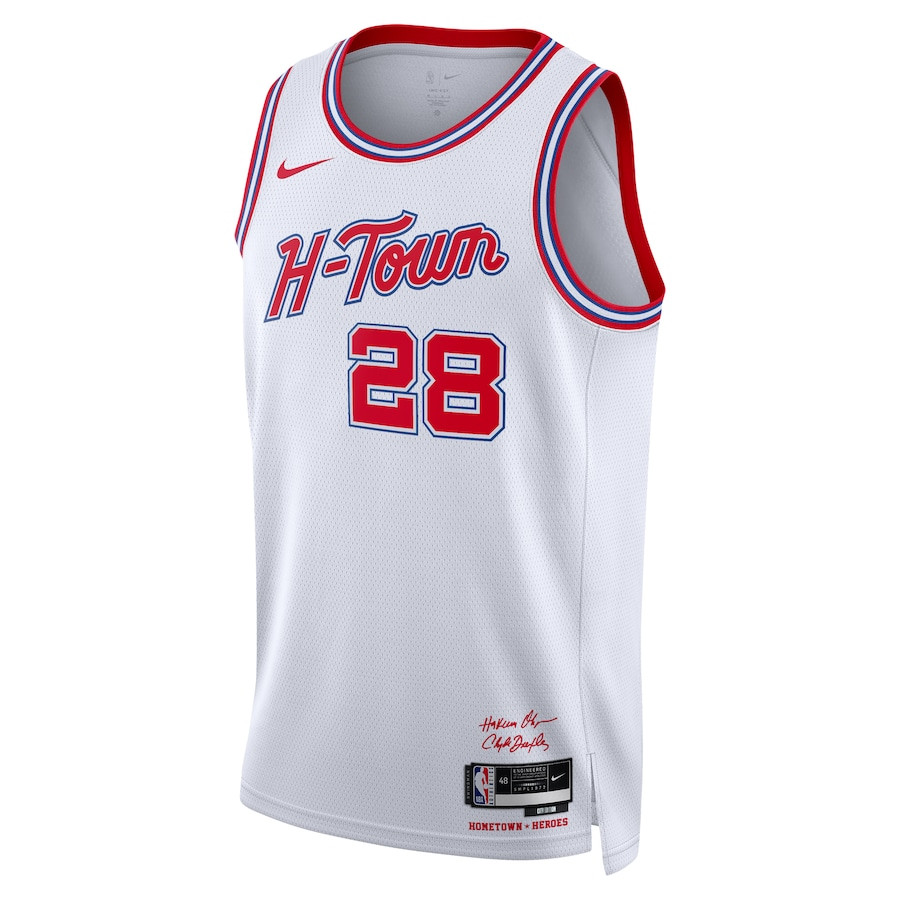Alternative view of Alperen Sengun 28 Houston Rockets 2023/24 City Edition Swingman Basketball Jersey - White - JS901 