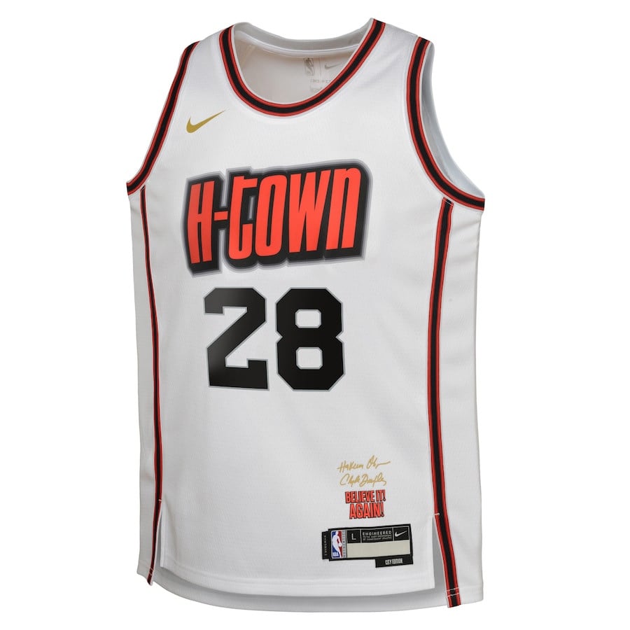 Alternative view of Alperen Sengun 28 Houston Rockets 2024/25 Swingman Player YOUTH Basketball Jersey - City Edition - White - JS497 