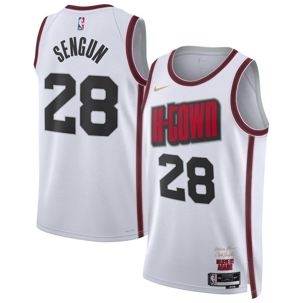 Alperen Sengun 28 Houston Rockets Unisex 2024/25 Swingman Player Basketball Jersey - City Edition - White - JS627 