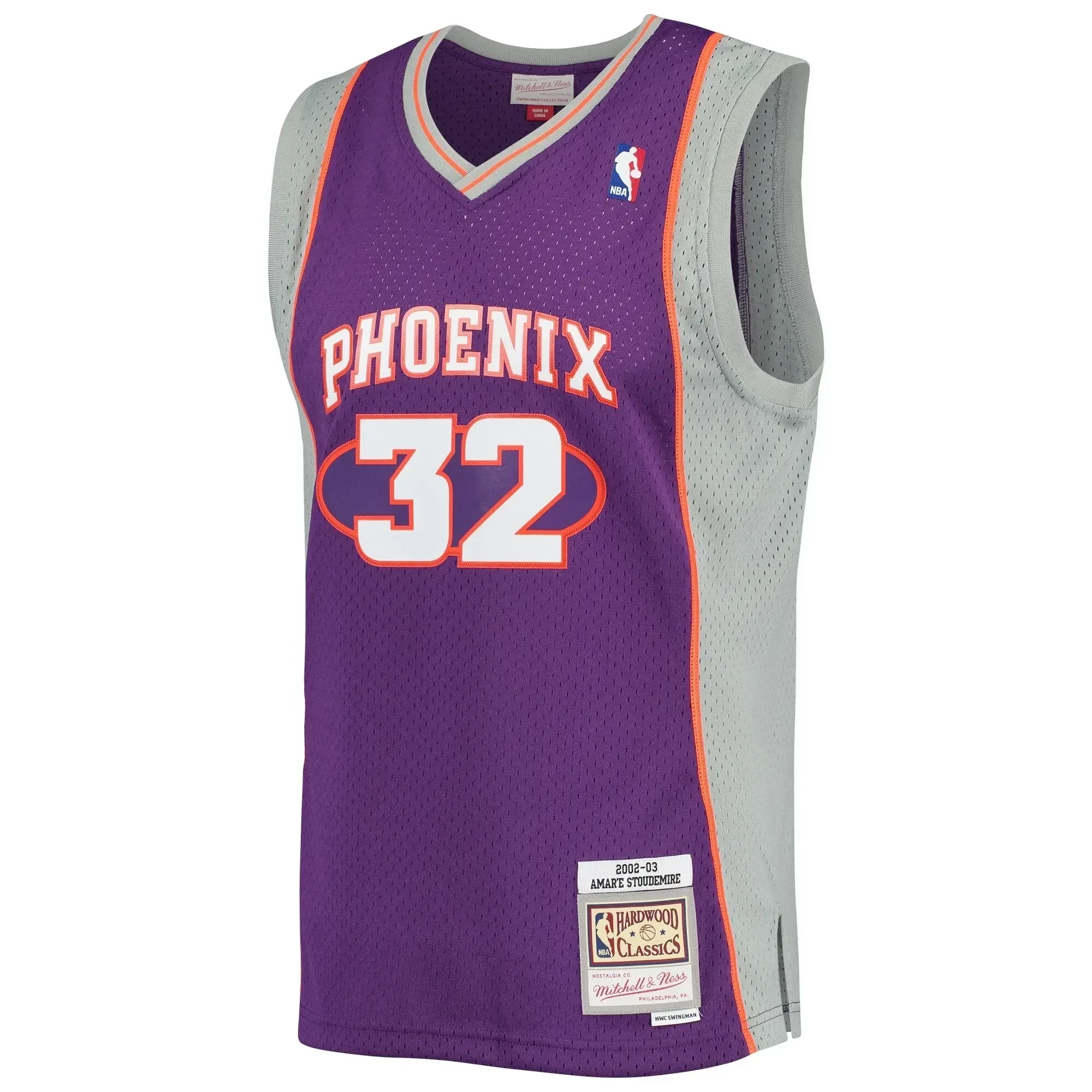 Alternative view of Amar'e Stoudemire Phoenix Suns Mitchell & Ness 2002-2003 Hardwood Classics Swingman Jersey - Purple - JS251 