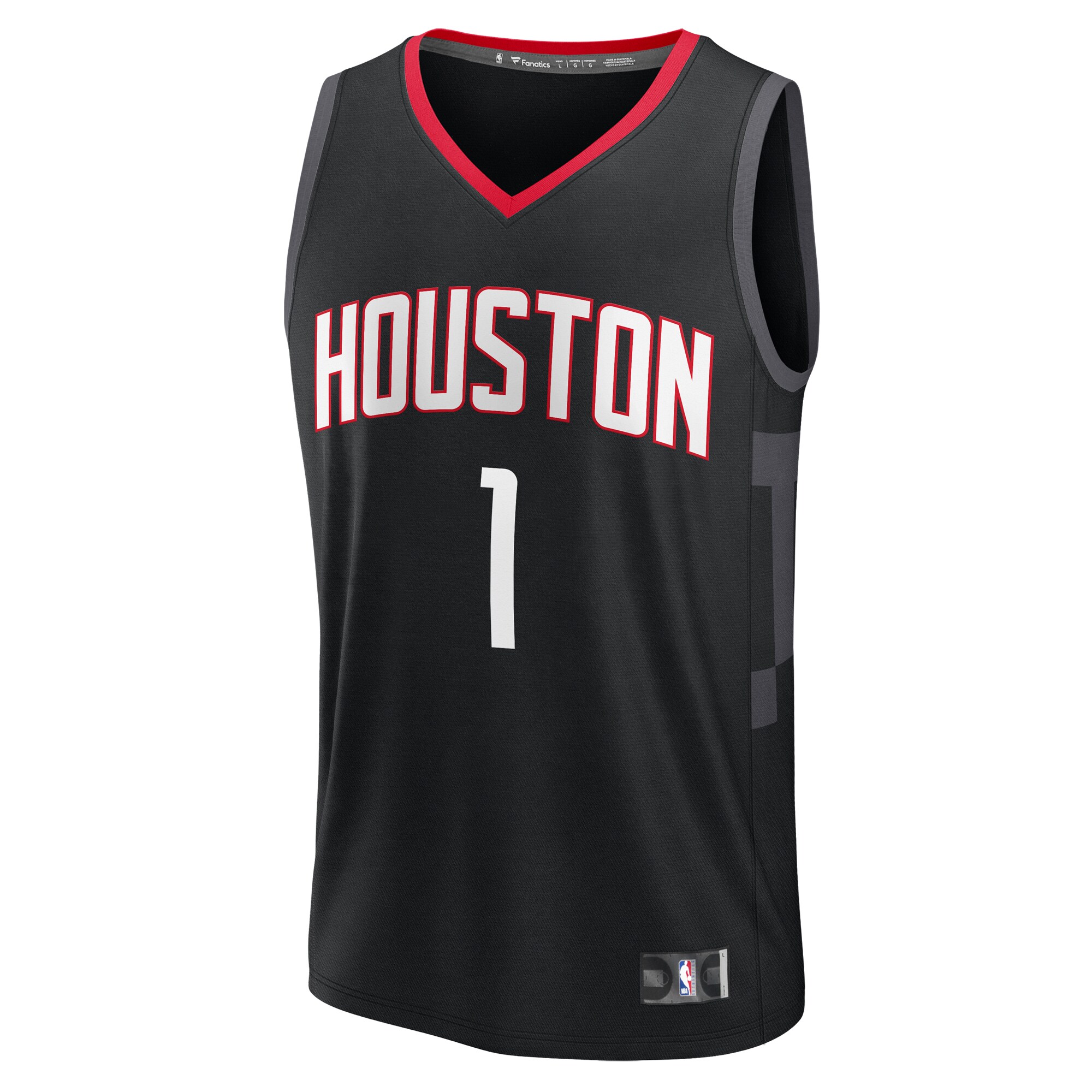 Alternative view of Amen Thompson Houston Rockets Fanatics Youth Fast Break Replica Player Jersey - Statement Edition - Black
