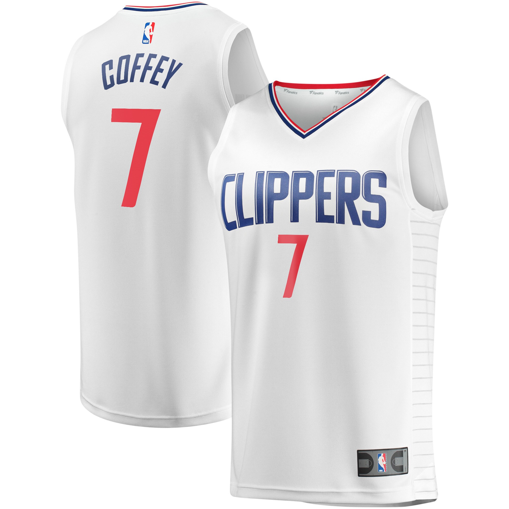 Amir Coffey La Clippers Fanatics Youth Fast Break Player Basketball Jersey - Association Edition - White