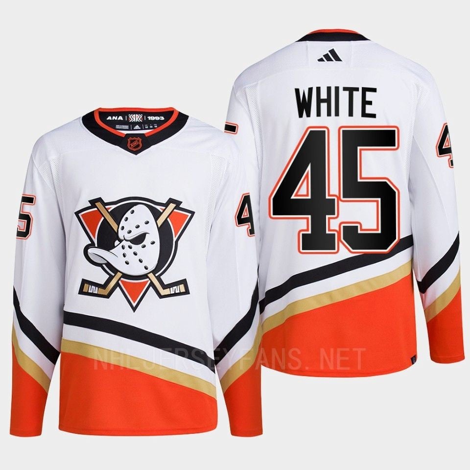 Anaheim Ducks 2022 Reverse Retro 2.0 Colton White 45 White Primegreen Hockey Jersey Men's - JS850 