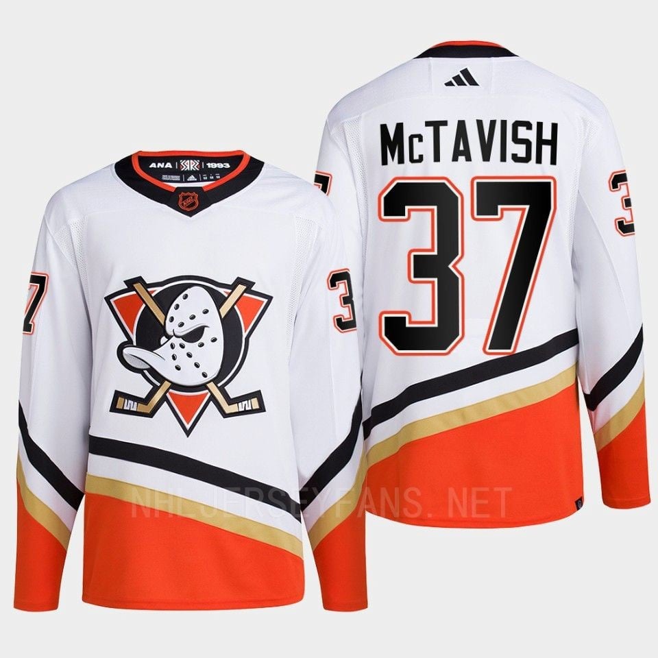 Anaheim Ducks 2022 Reverse Retro 2.0 Mason McTavish 37 White Primegreen Jersey Men's - JS781 