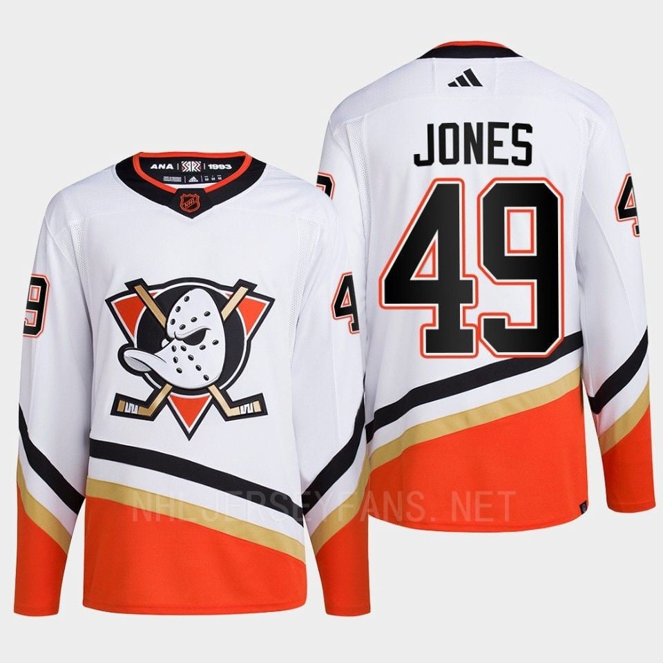 Anaheim Ducks 2022 Reverse Retro 2.0 Max Jones 49 White Primegreen Hockey Jersey Men's - JS597 