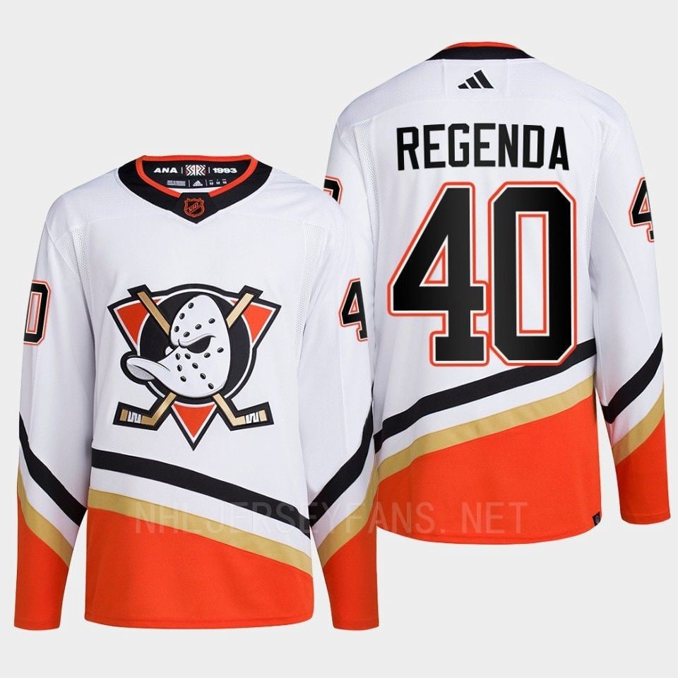 Anaheim Ducks 2022 Reverse Retro 2.0 Pavol Regenda 40 White Primegreen Hockey Jersey Men's - JS293 