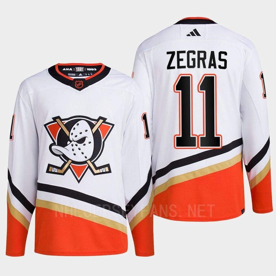 Anaheim Ducks 2022 Reverse Retro 2.0 Trevor Zegras 11 White Primegreen Jersey Men's - JS118 