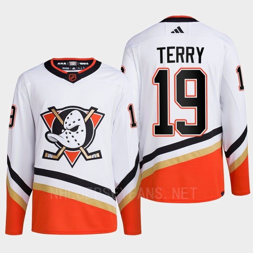 Anaheim Ducks 2022 Reverse Retro 2.0 Troy Terry 19 White Primegreen Hockey Jersey Men's - JS967 